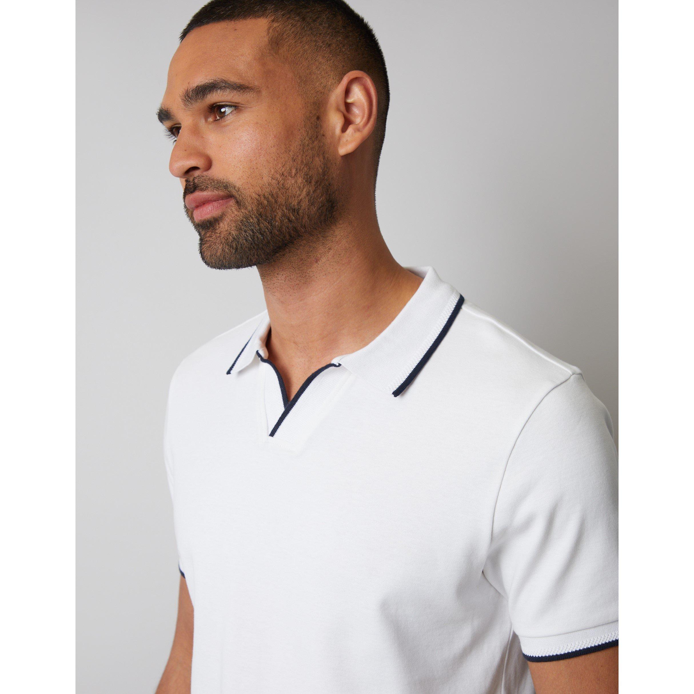 White - Threadbare - Men's Marriage Short-Sleeve Polo Shirt - 4