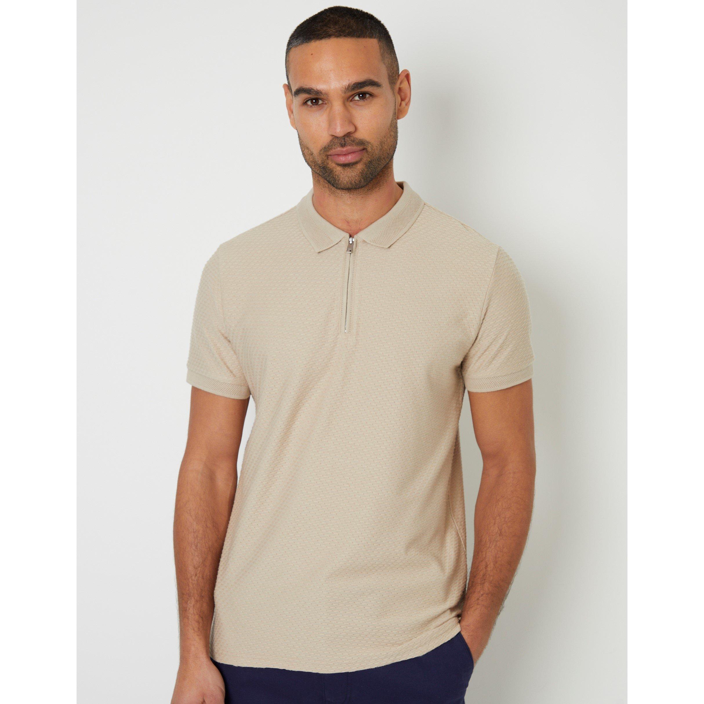 Stone - Threadbare - Men's Westbank Short-Sleeve Polo Shirt - 1