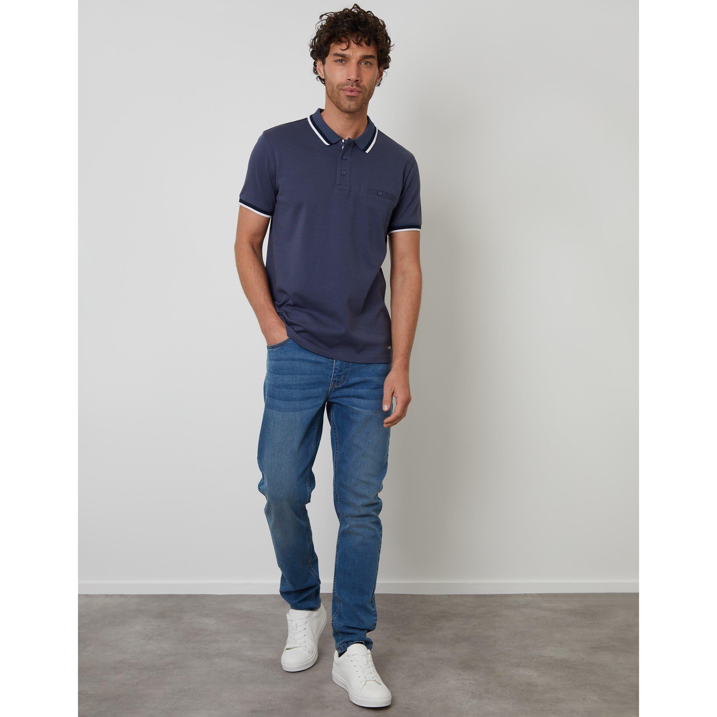 Blauw - Threadbare - Donegal Short-Sleeve Polo Shirt - 2