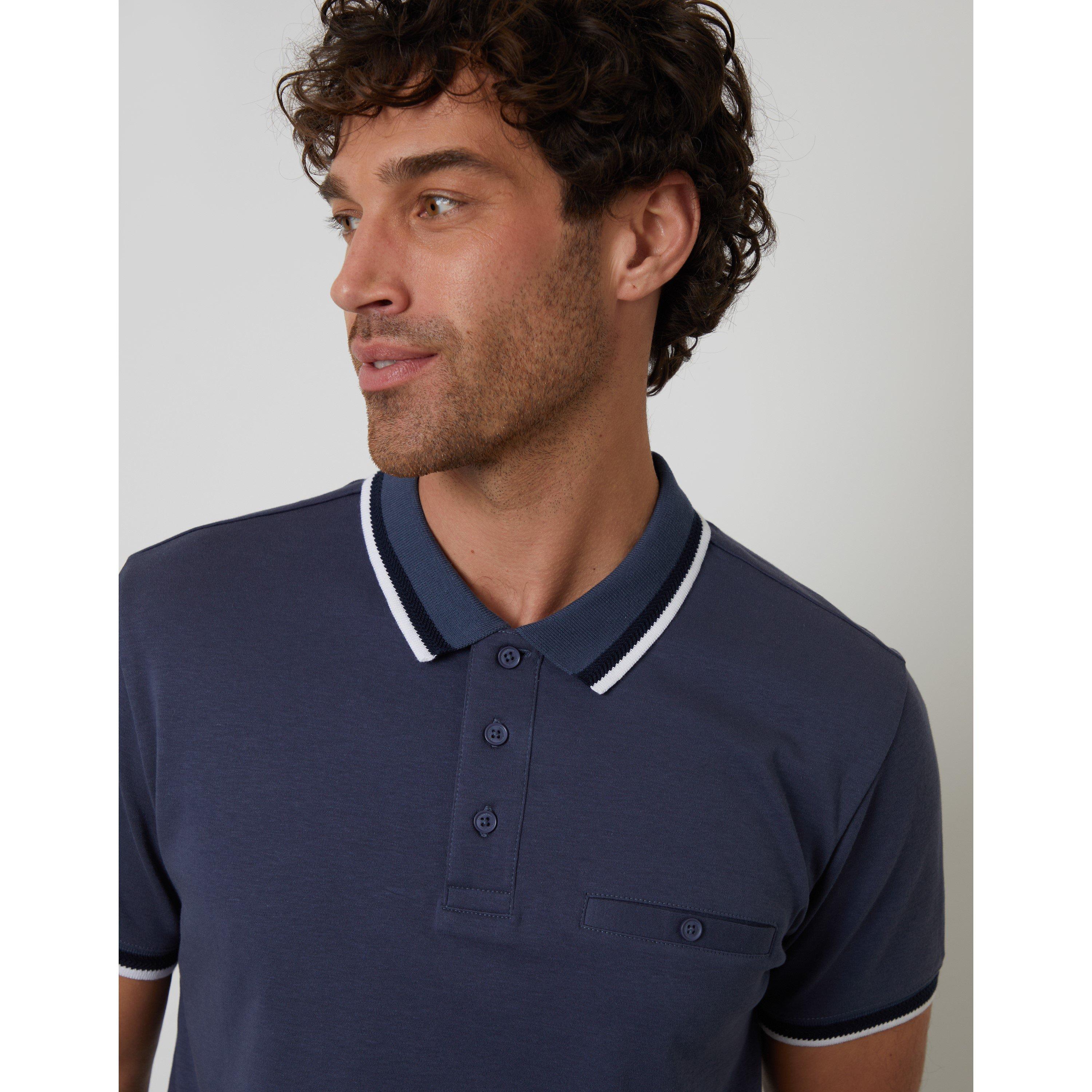 Blauw - Threadbare - Donegal Short-Sleeve Polo Shirt - 4