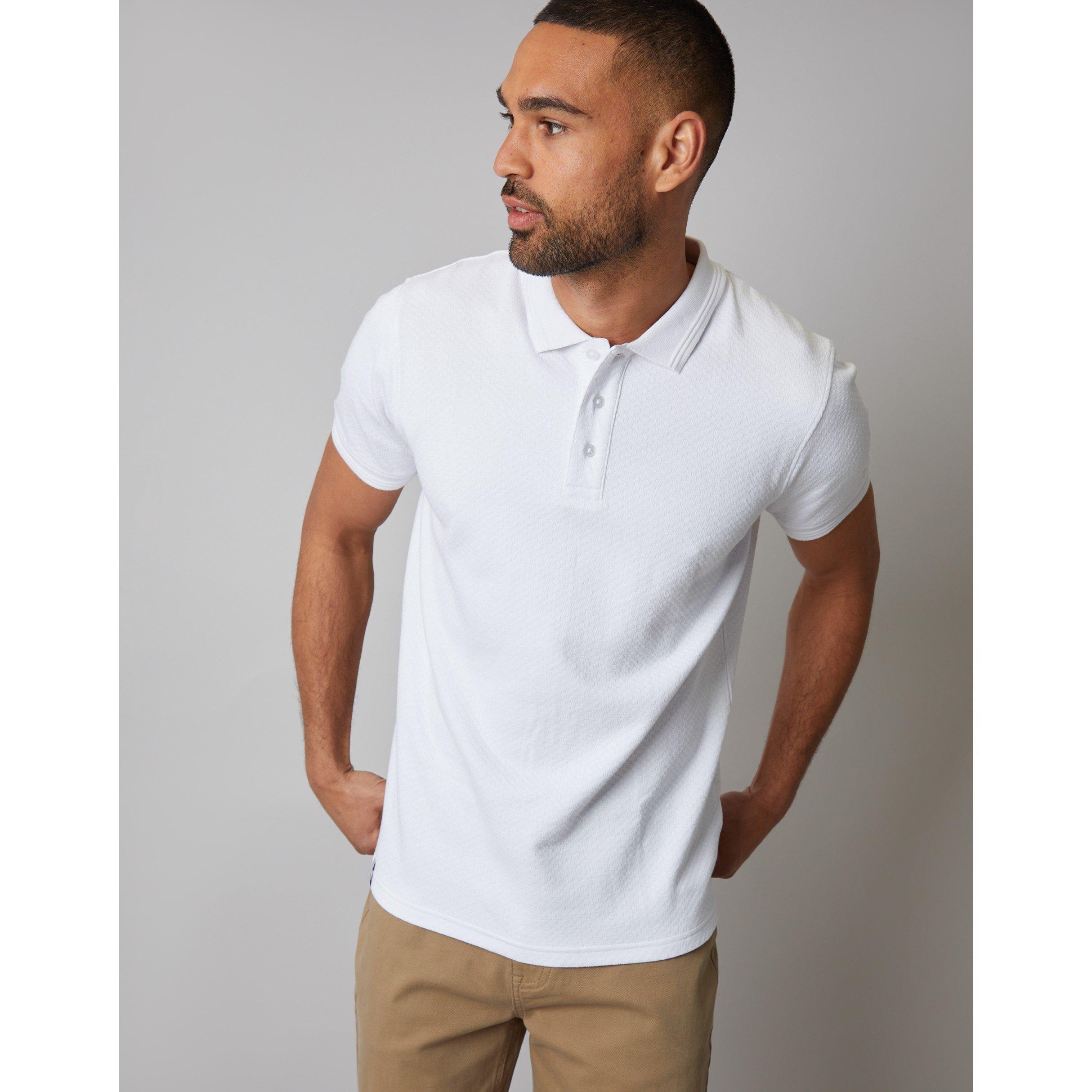 Threadbare Men's Rocco Short-Sleeve Polo Shirt - White - Small
