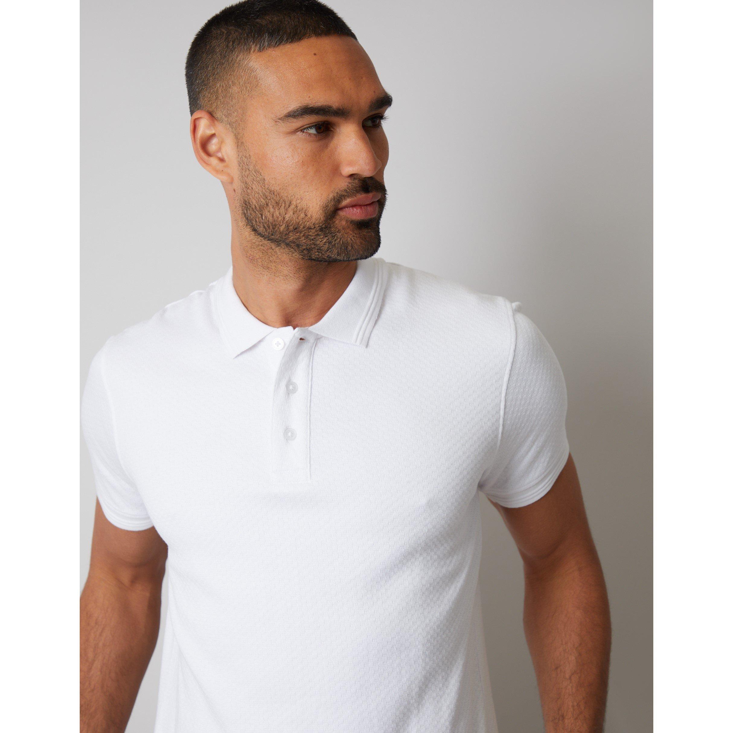  White - Threadbare - Men's Rocco Short-Sleeve Polo Shirt - 4