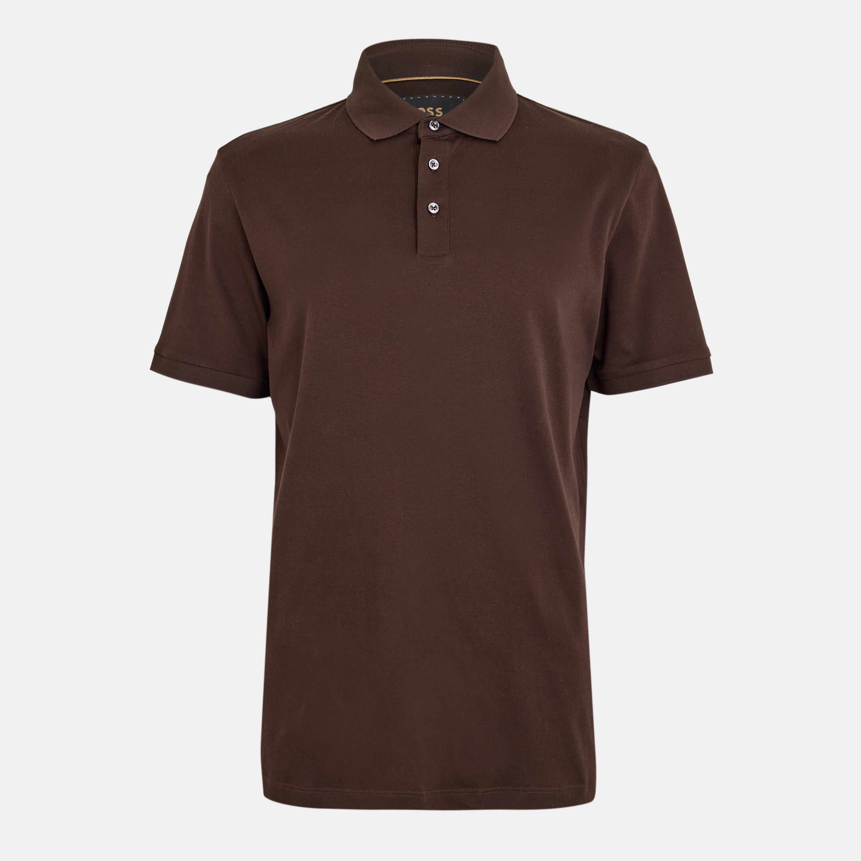Dark Brown - Boss - Men's L Perry Short Sleeve Polo Shirt - 1