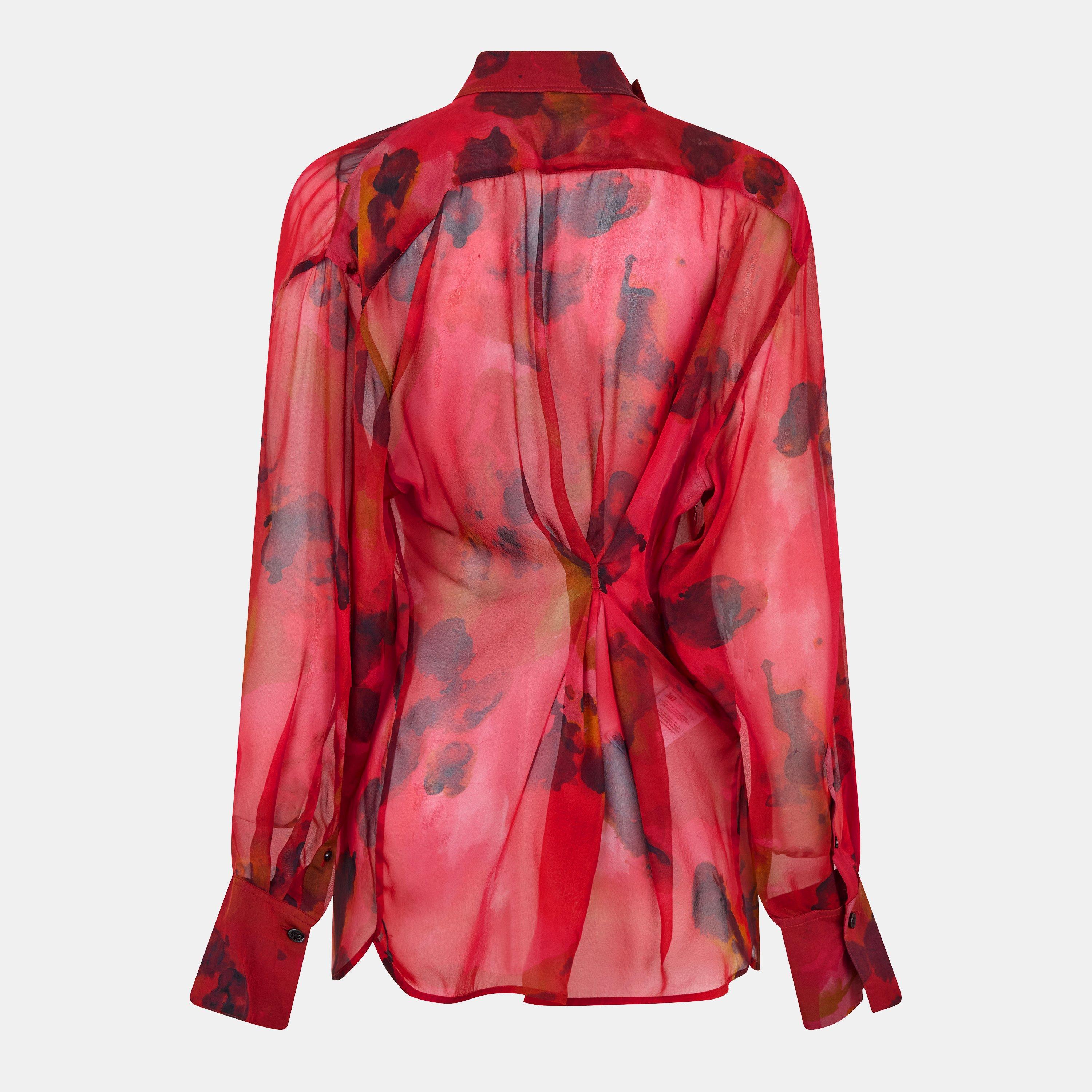 Raspberry - Victoria Beckham - Women's Long-Sleeve Blouse - 2