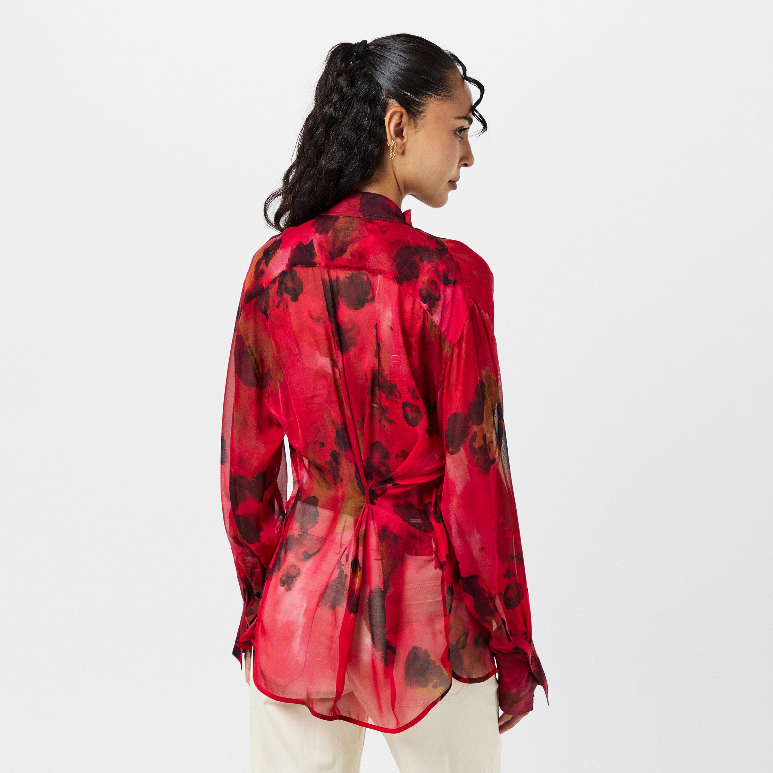 Raspberry - Victoria Beckham - Women's Long-Sleeve Blouse - 4