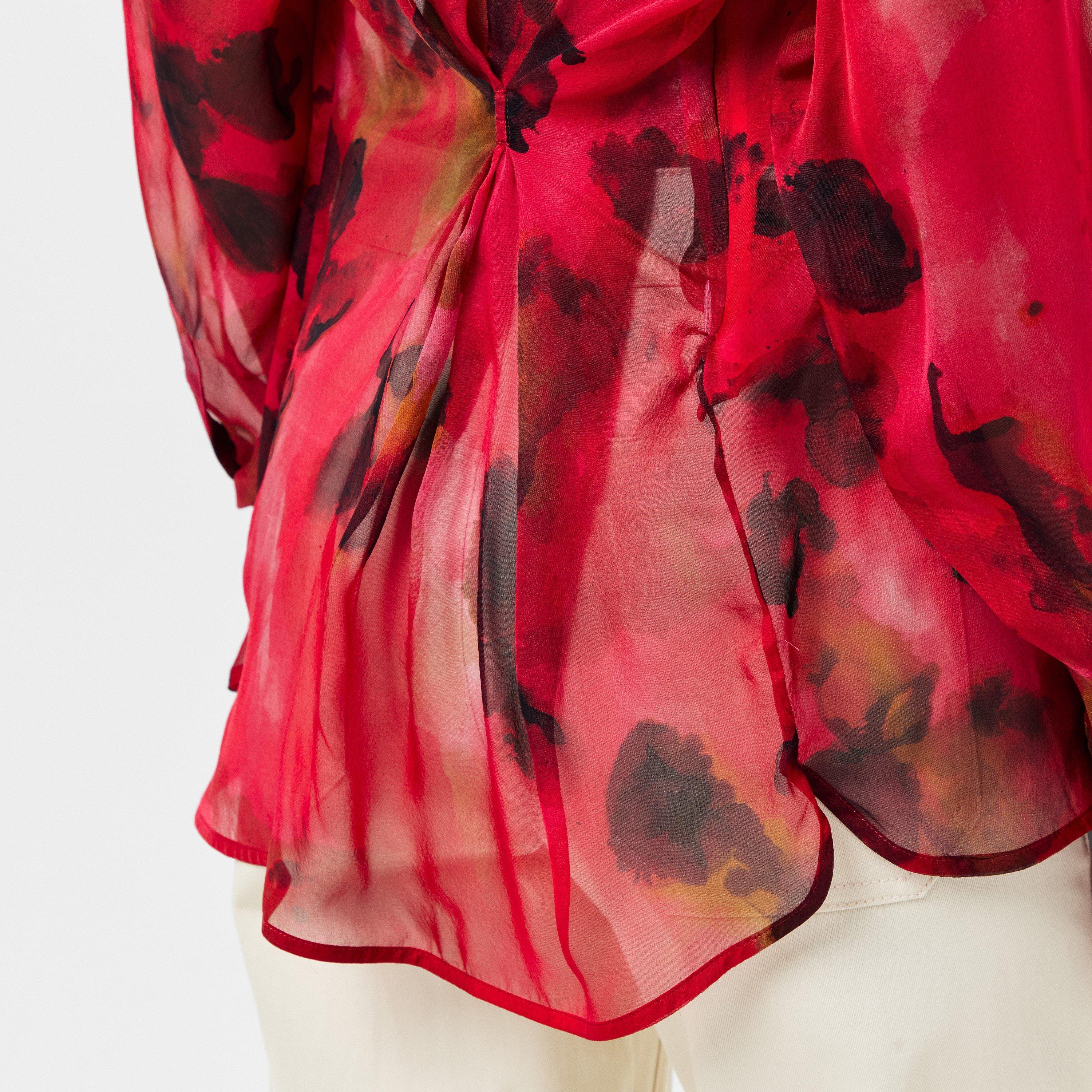 Raspberry - Victoria Beckham - Women's Long-Sleeve Blouse - 5