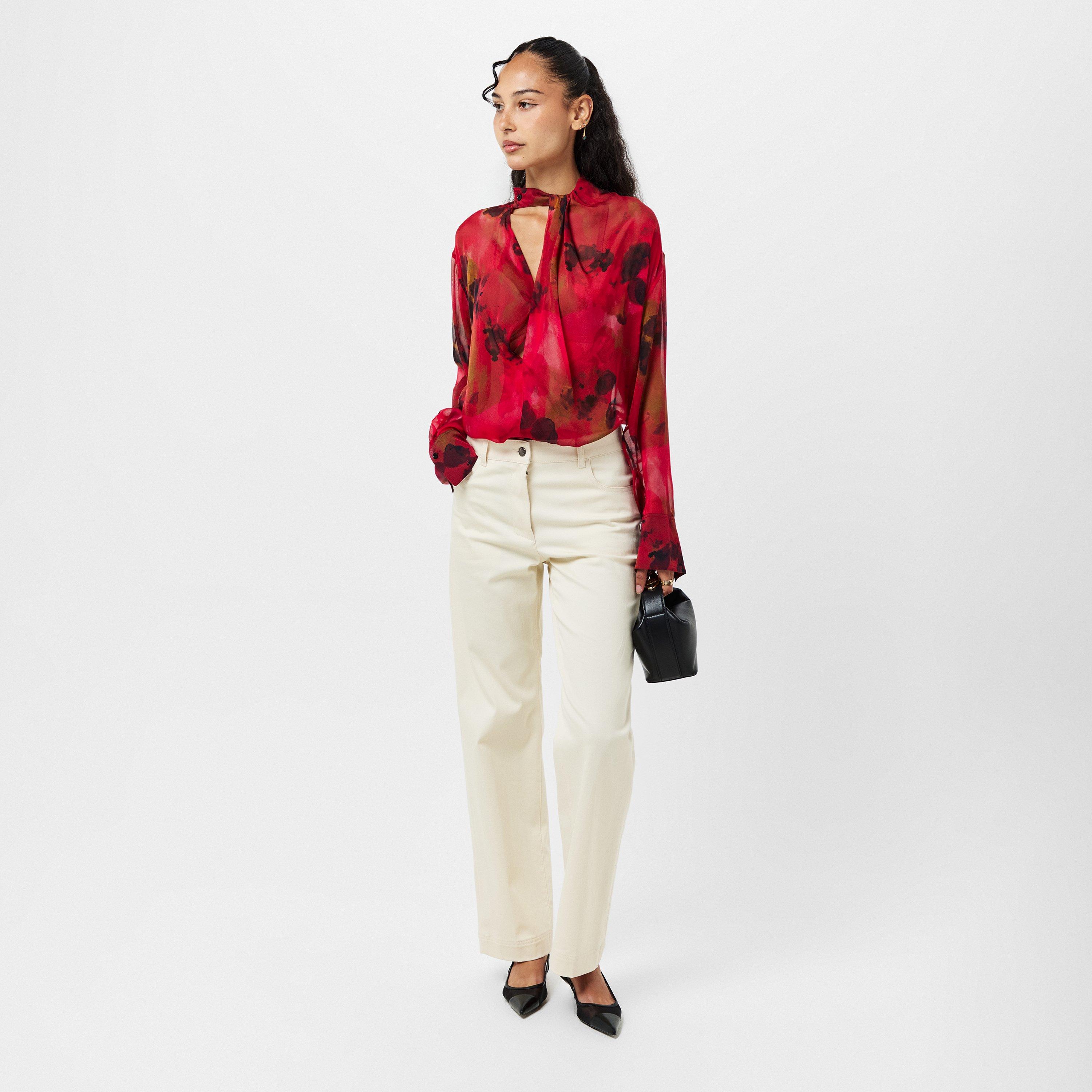 Raspberry - Victoria Beckham - Women's Long-Sleeve Blouse - 6