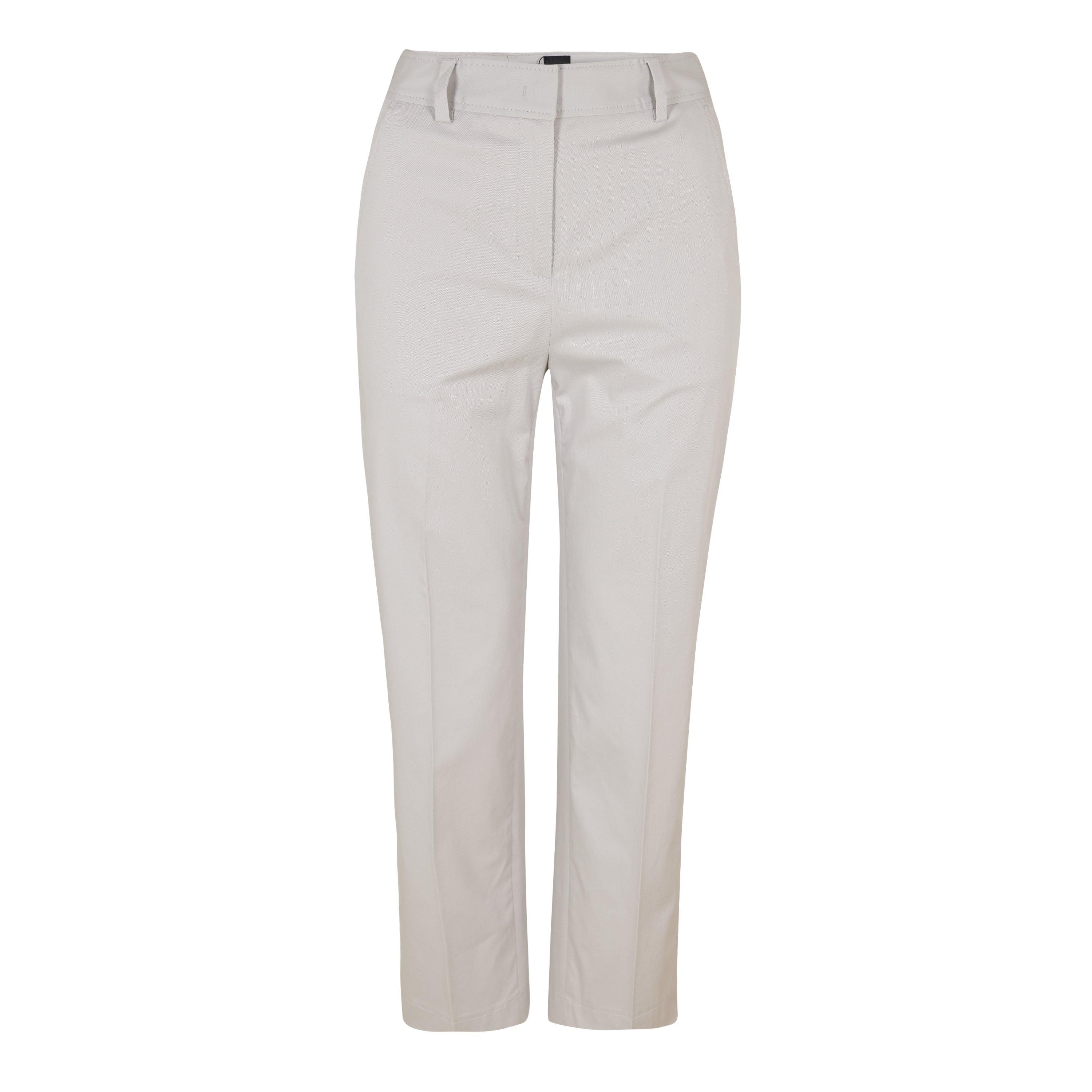 Boss Women's Tecarino2 10245944 01 Straight Leg Trousers - Silver - 4 (XXS)
