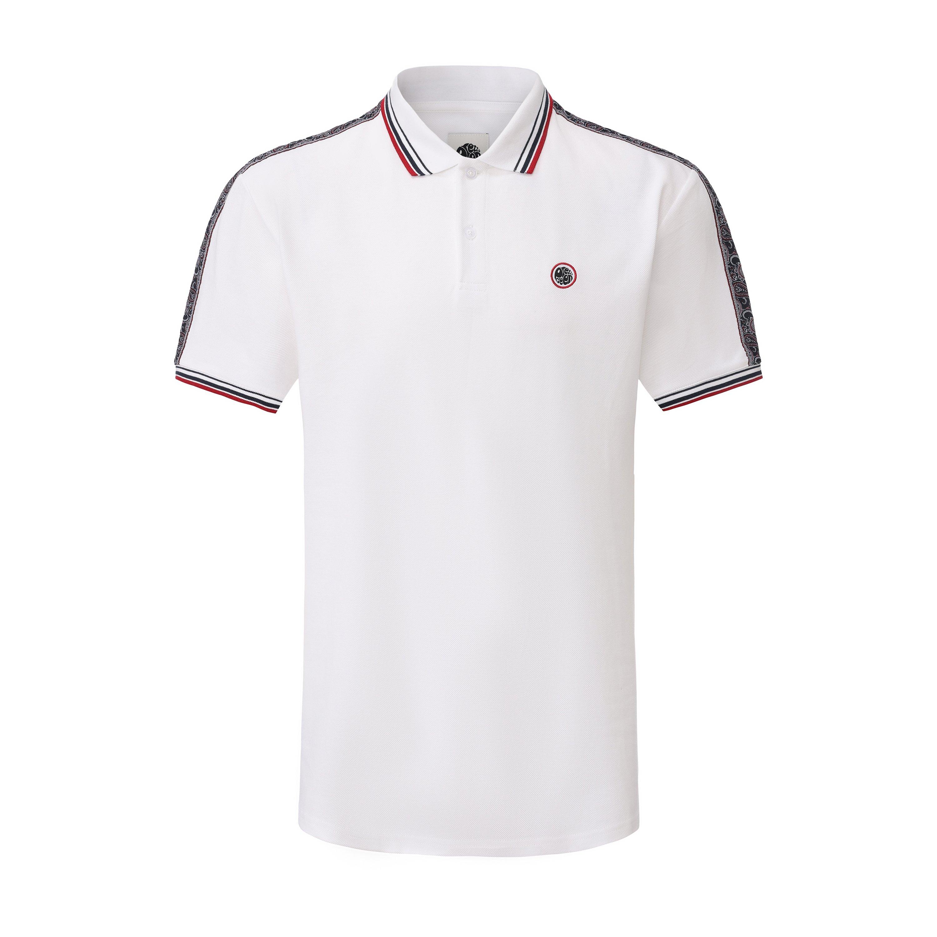 Pretty Green Men's Tape Polo - White - 2X Large