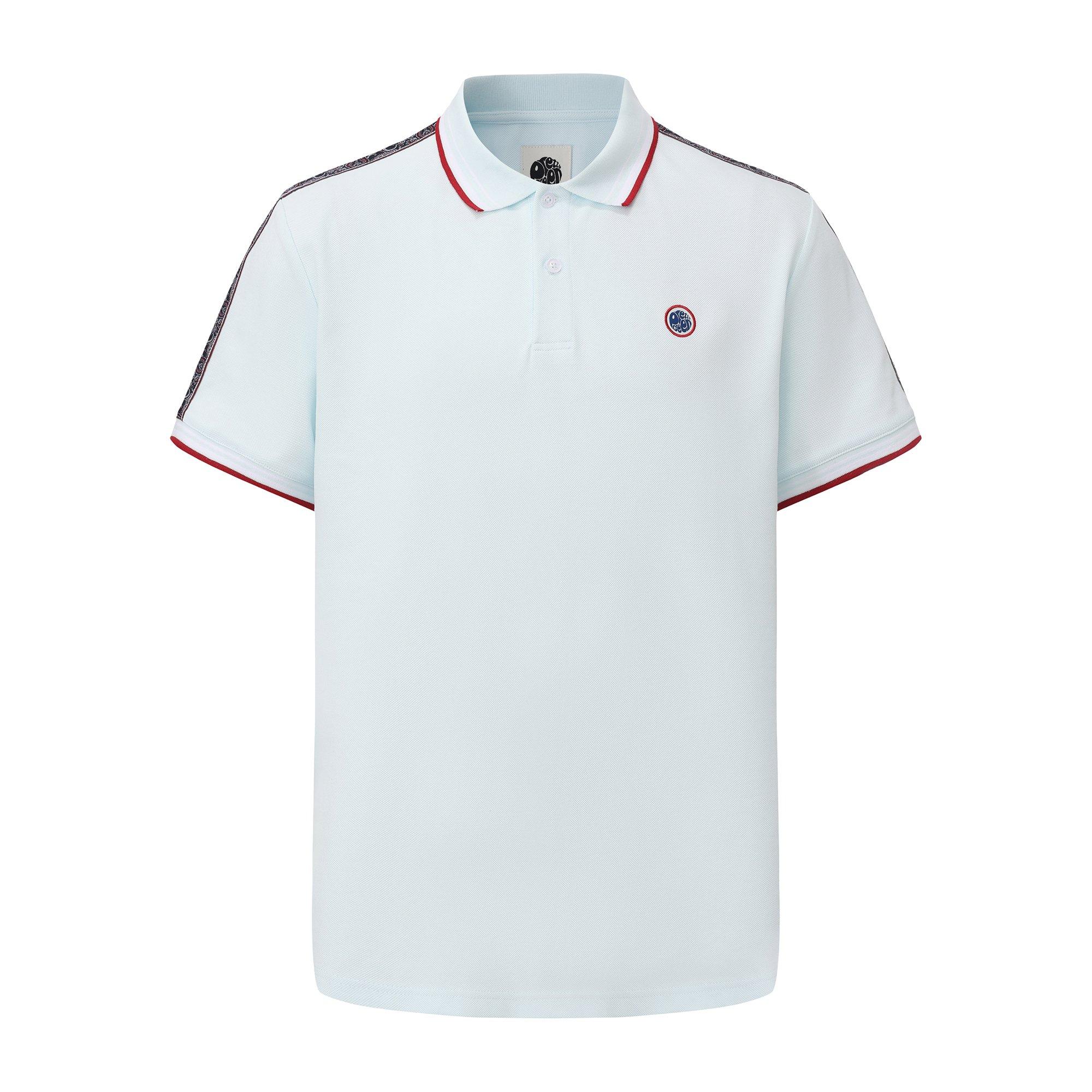 Pretty Green Men's Tape Polo - Light Blue - Medium