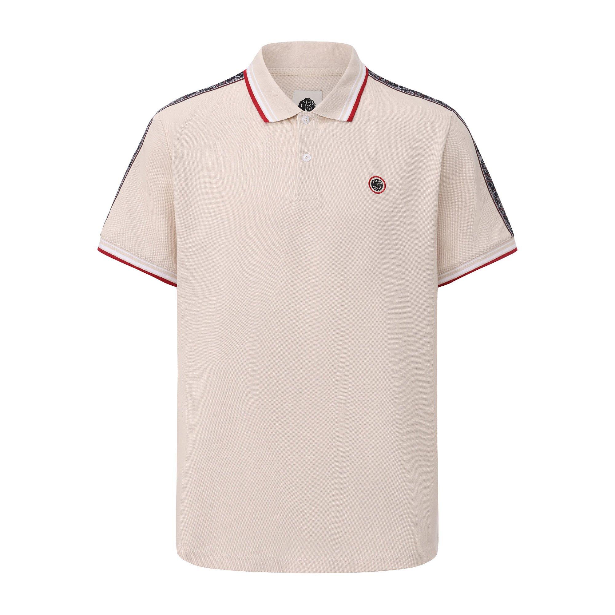 Pretty Green Men's Tape Polo - Stone - 2X Large