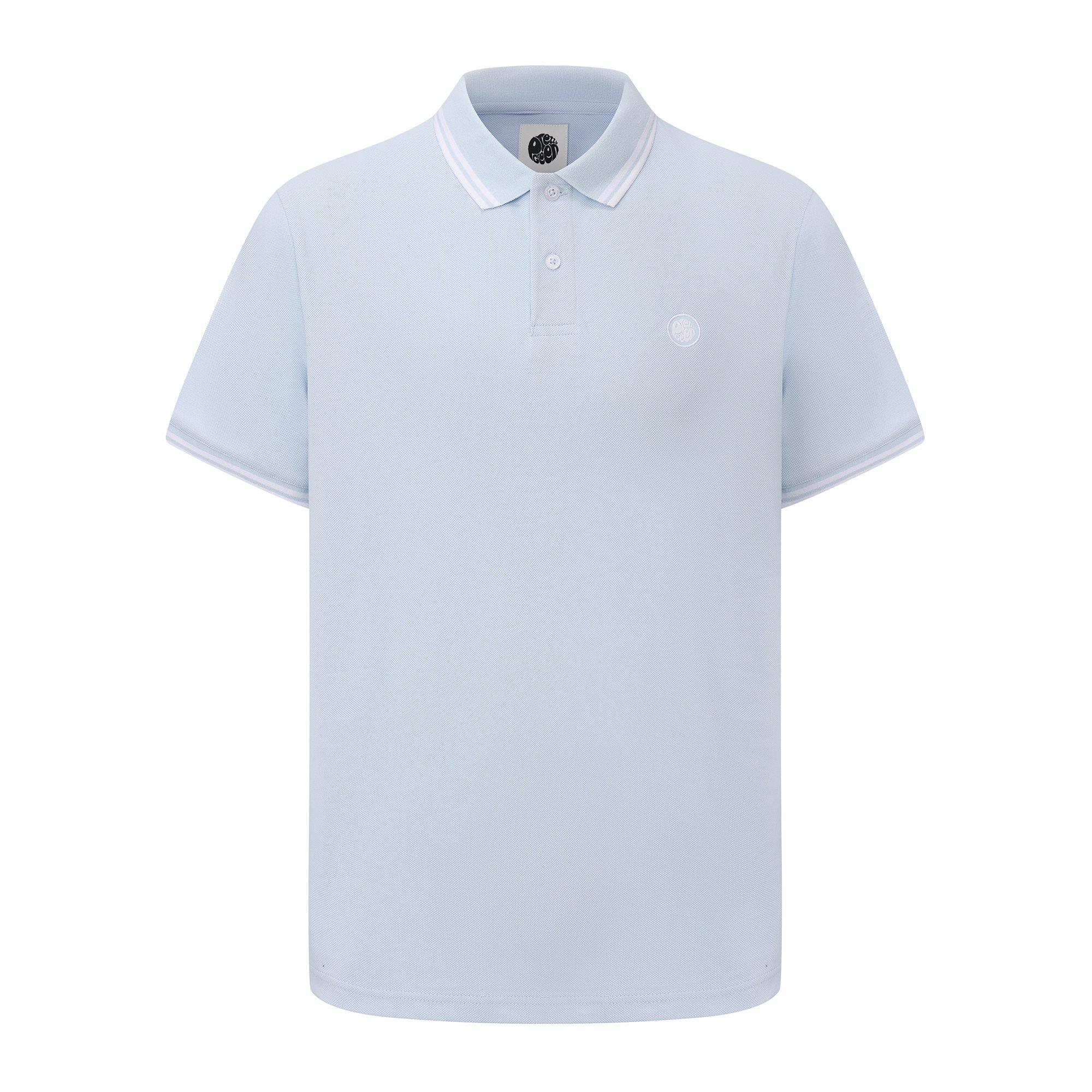 Pretty Green Men's Tipped Polo - Light Blue - Large