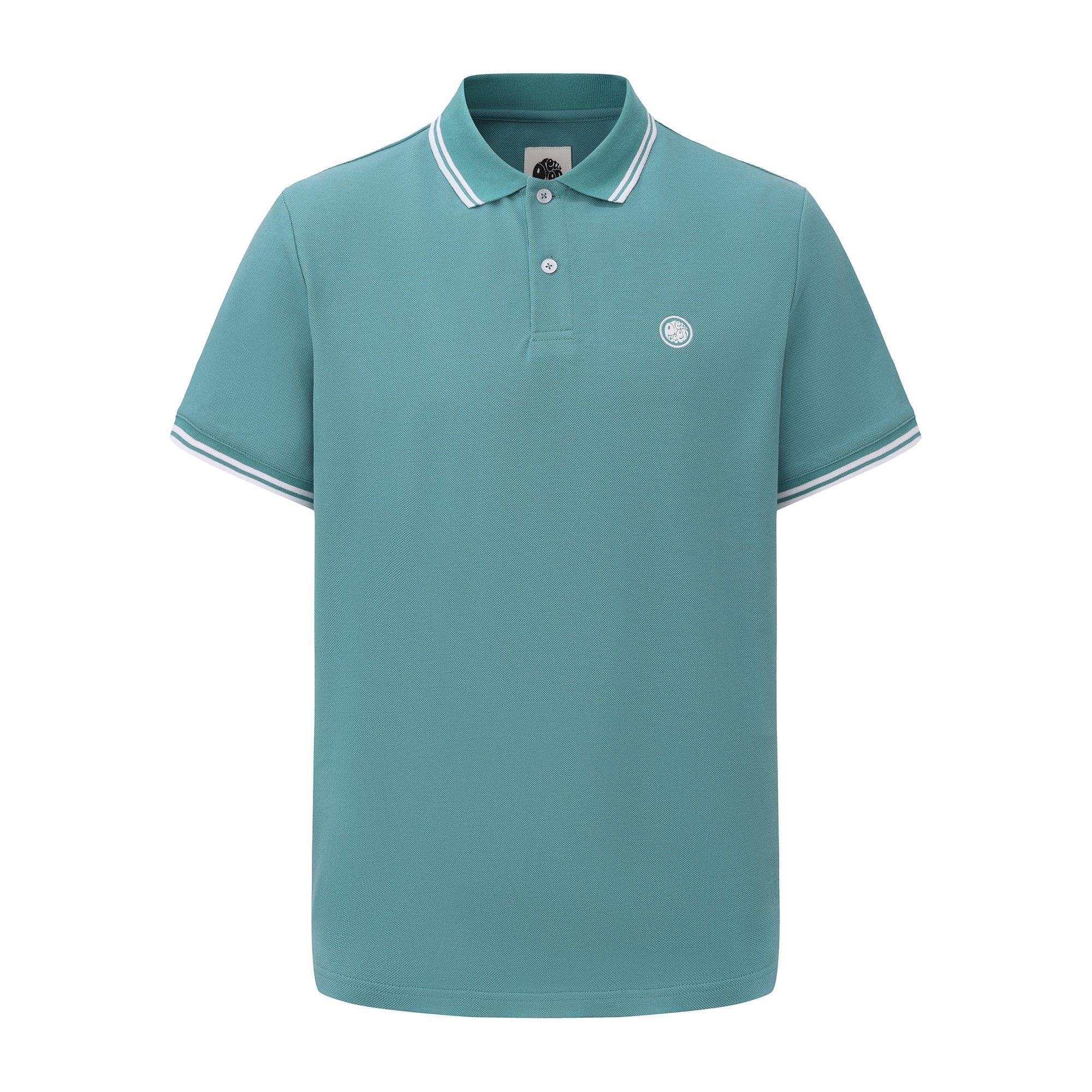 Teal - Pretty Green - Tipped Polo Mens - 1