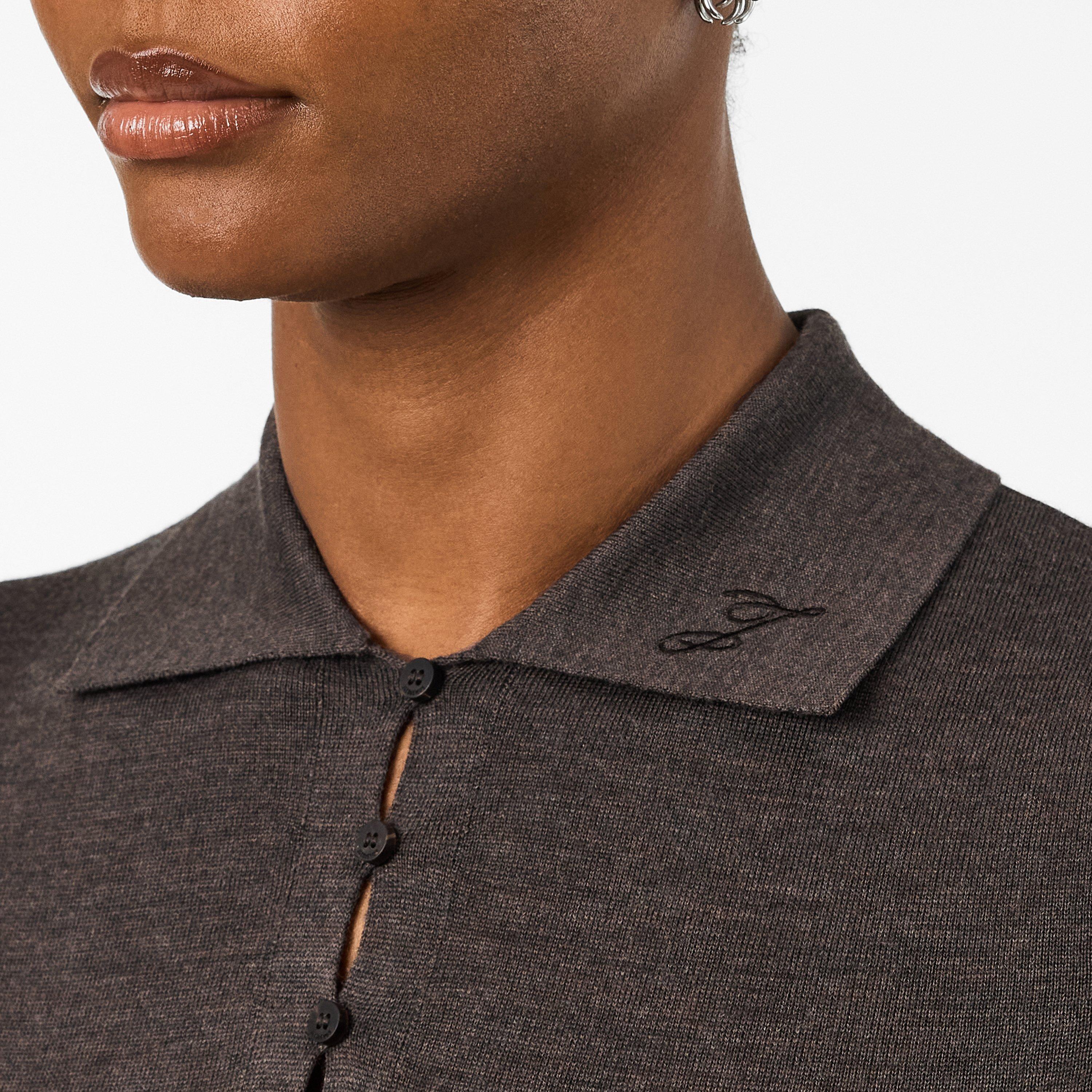 Dark Brown - Jacquemus - Women's Jacquard Knitted Long-Sleeve Blouse - 5