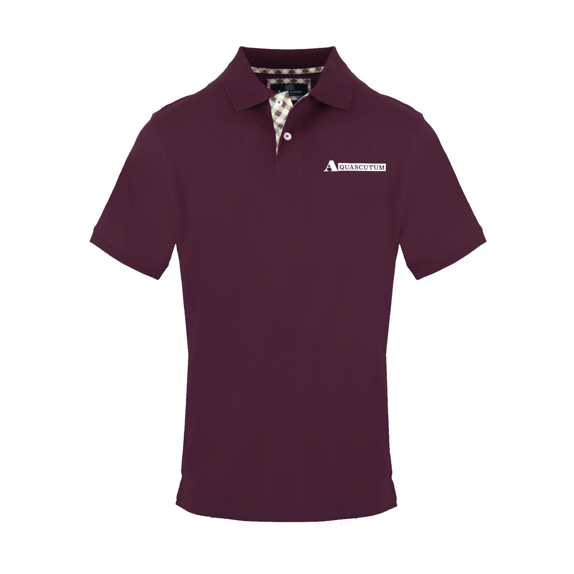 Aquascutum Men's Polo Short Sleeve Polo Shirt - Red - Medium