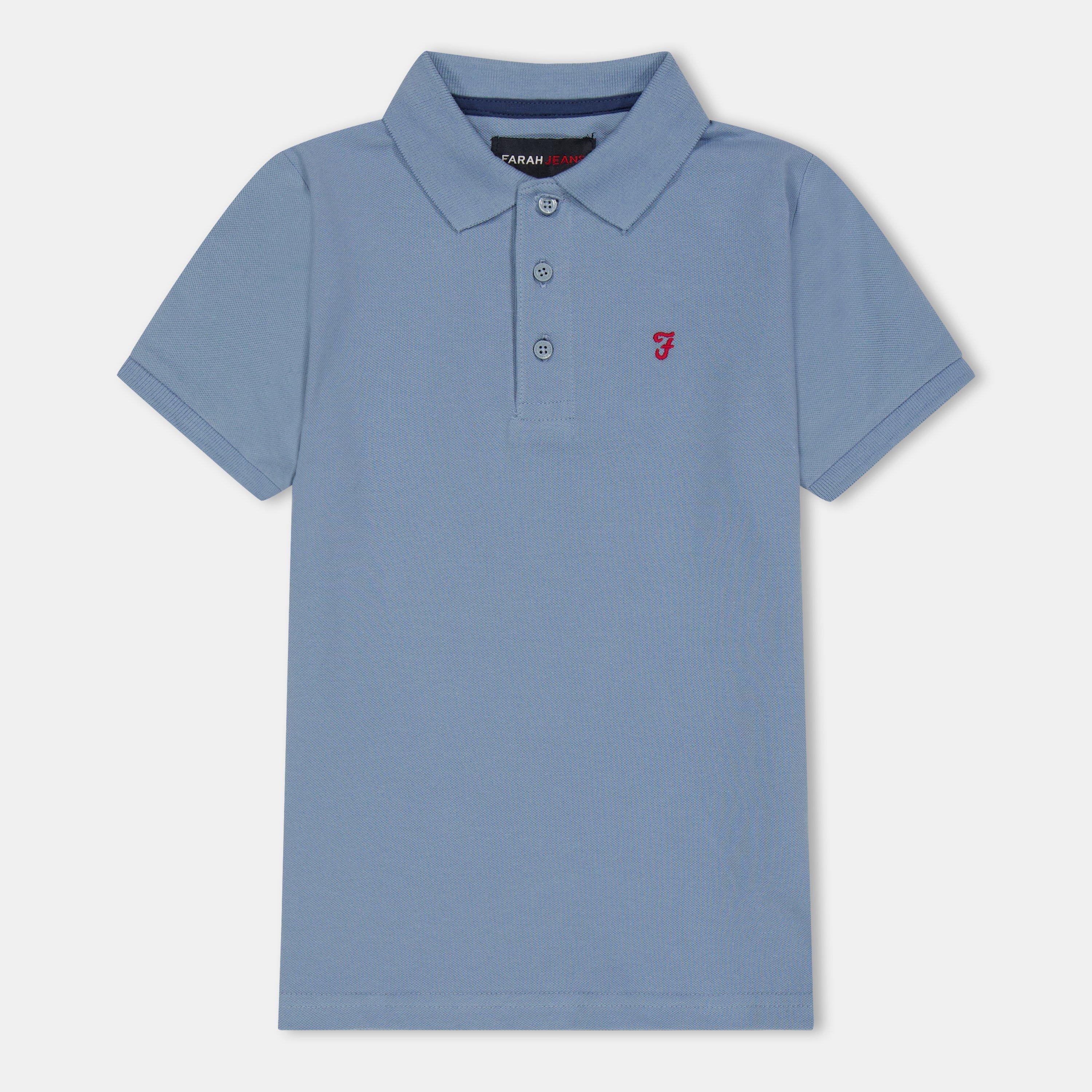Blue - Farah - Unisex Kids' Bugsworth Short Sleeve Polo Shirt - 1