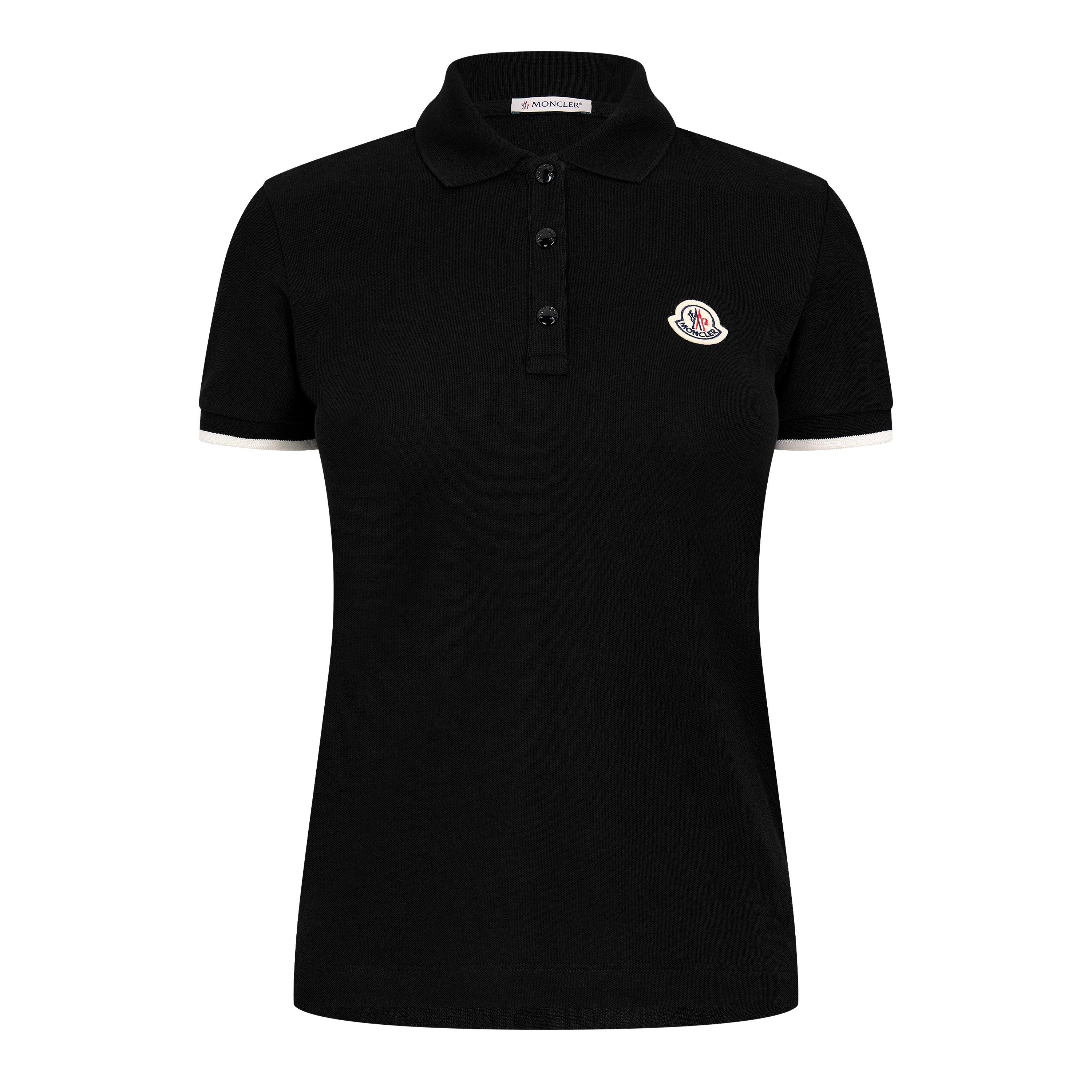 Moncler Women's Polo Shirt - Black 999 - Size 14 (L)