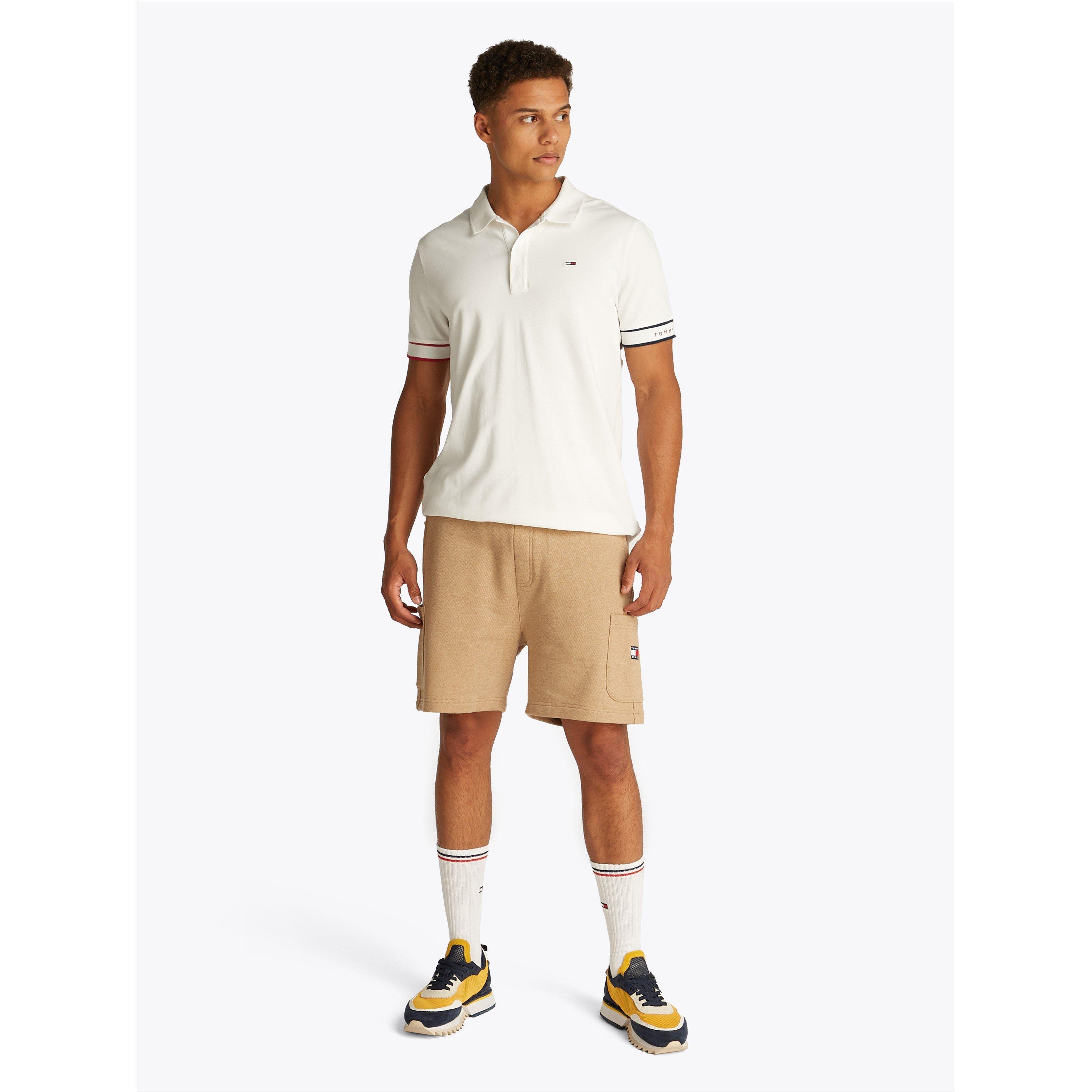 Ecru - Tommy Jeans - Men's TJ Slim Flag Short-Sleeve Polo Shirt - 3
