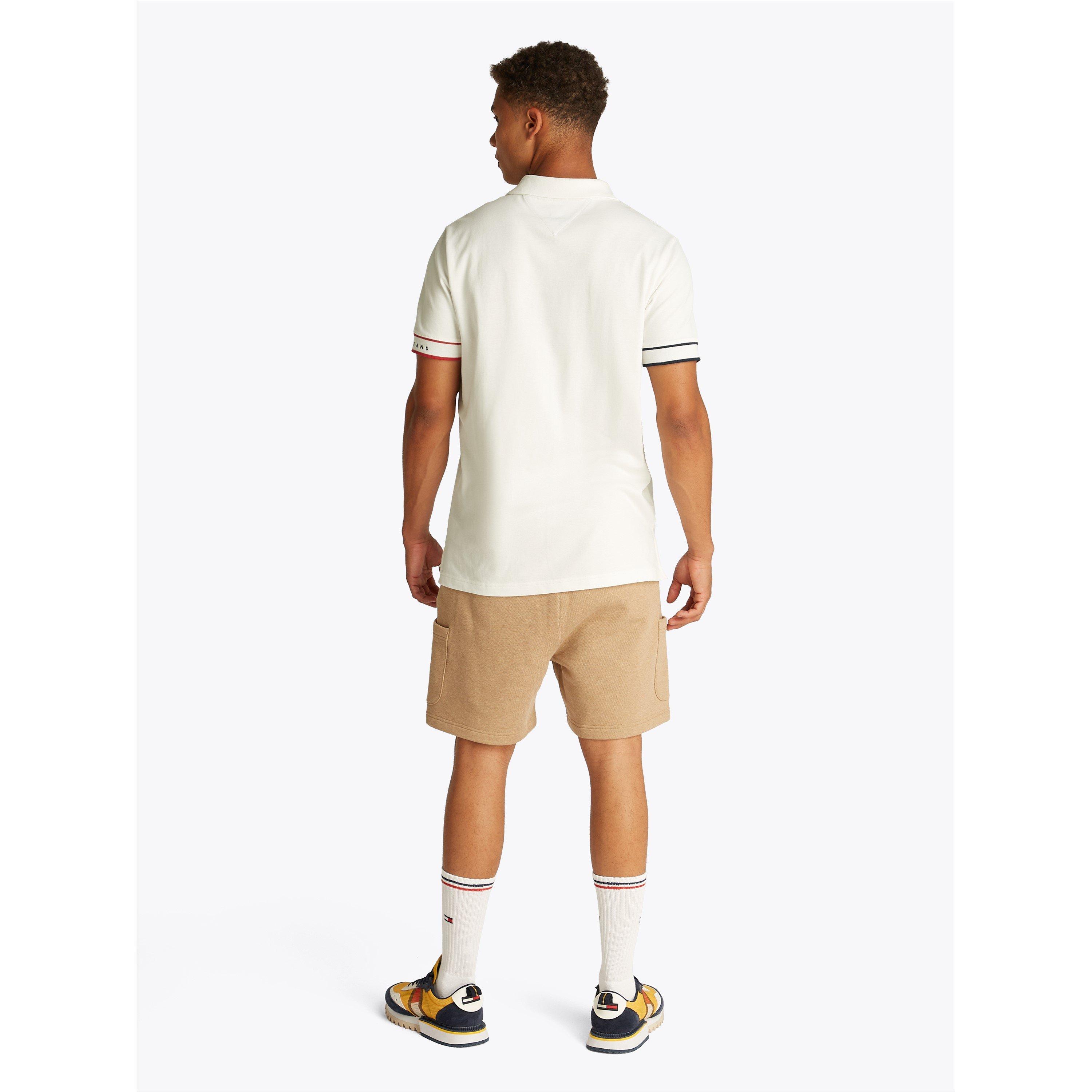 Ecru - Tommy Jeans - Men's TJ Slim Flag Short-Sleeve Polo Shirt - 4