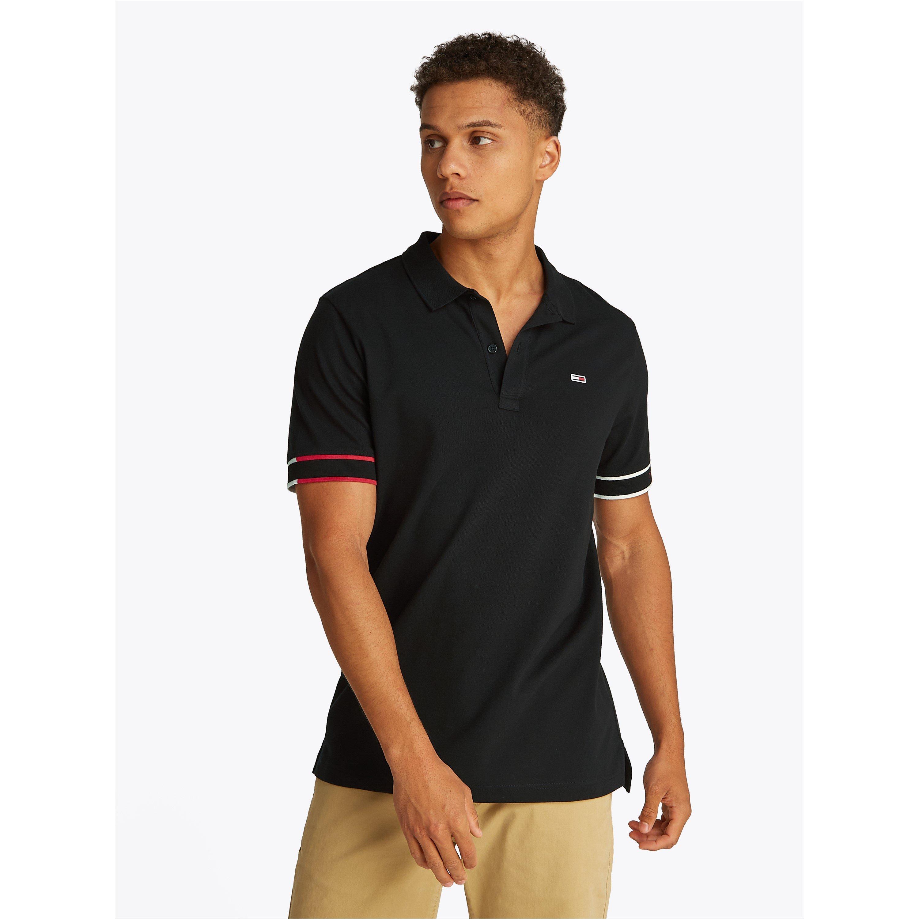 Black - Tommy Jeans - Men's TJ Slim Flag Short-Sleeve Polo Shirt - 2