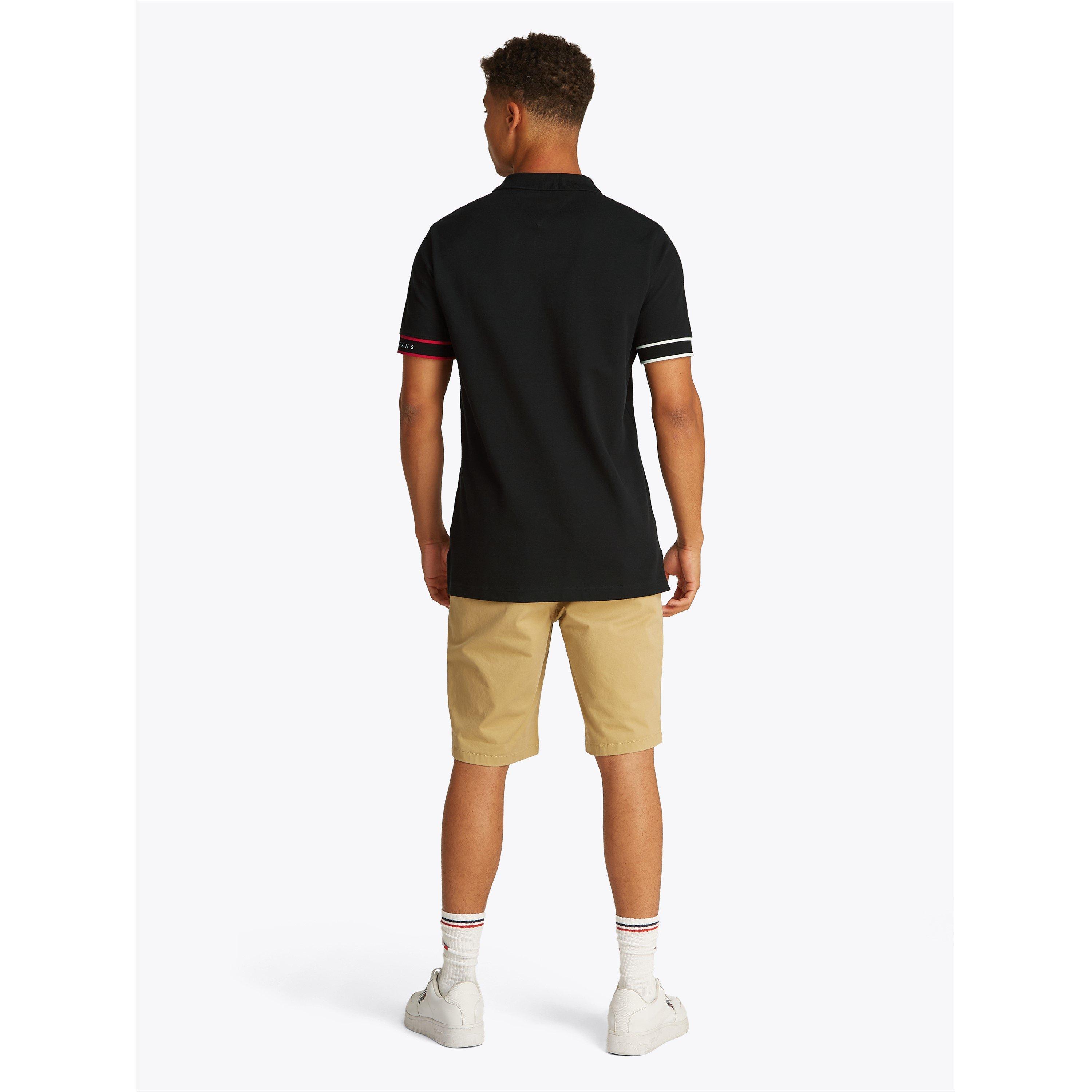 Black - Tommy Jeans - Men's TJ Slim Flag Short-Sleeve Polo Shirt - 4