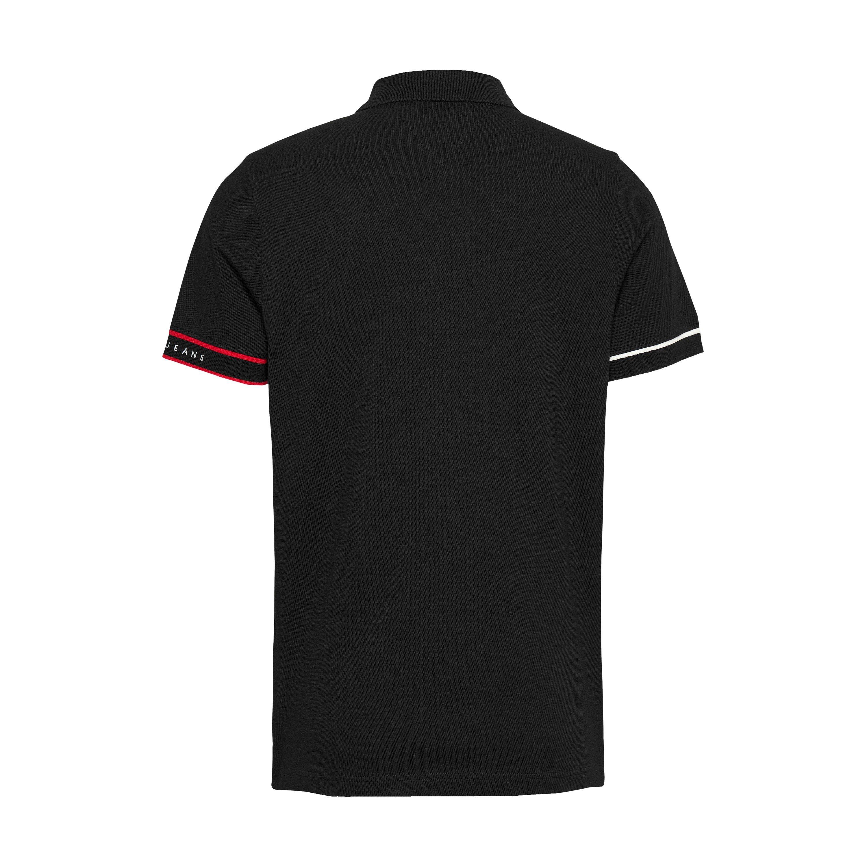 Black - Tommy Jeans - Men's TJ Slim Flag Short-Sleeve Polo Shirt - 6
