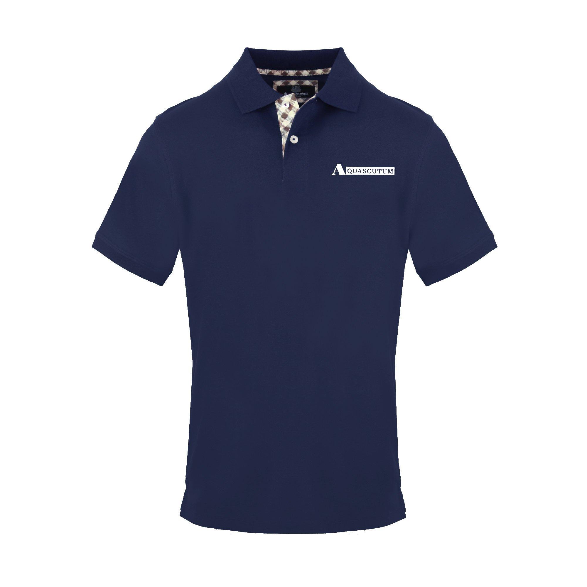 Aquascutum Men's Polo Short Sleeve Polo Shirt - Navy - Small