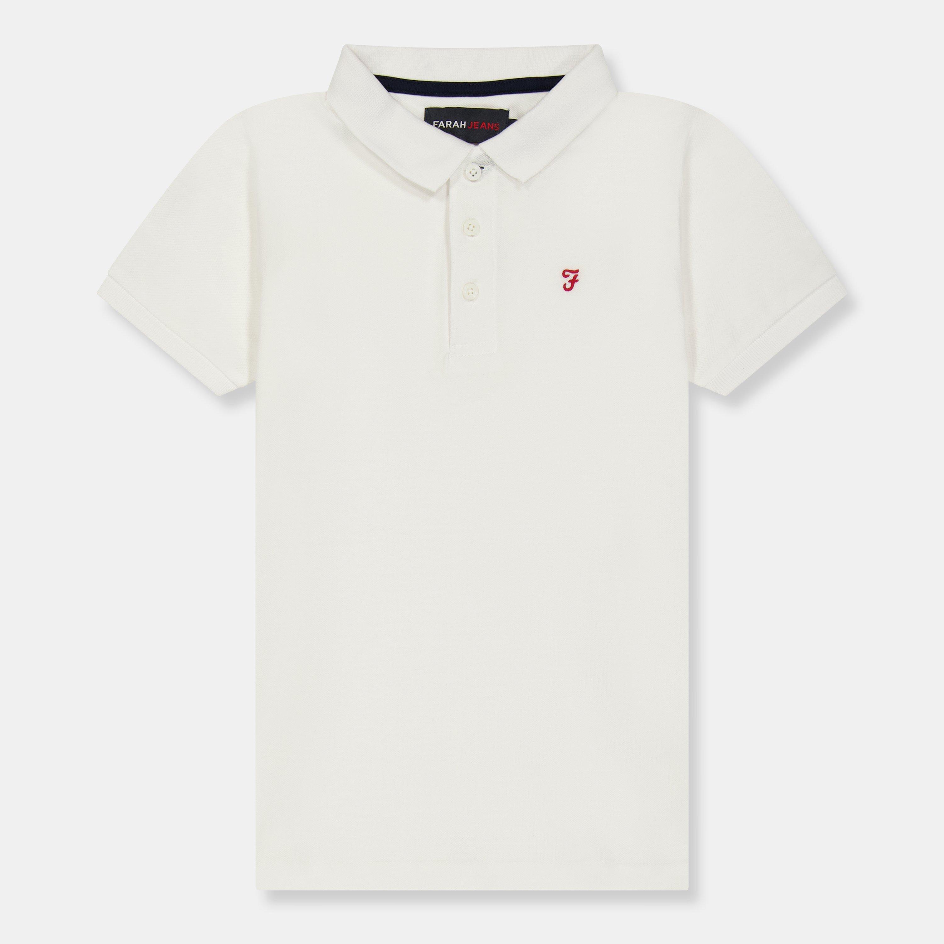 Farah  Kids ' Bugsworth Short Sleeve Polo Shirt - White - 12-13