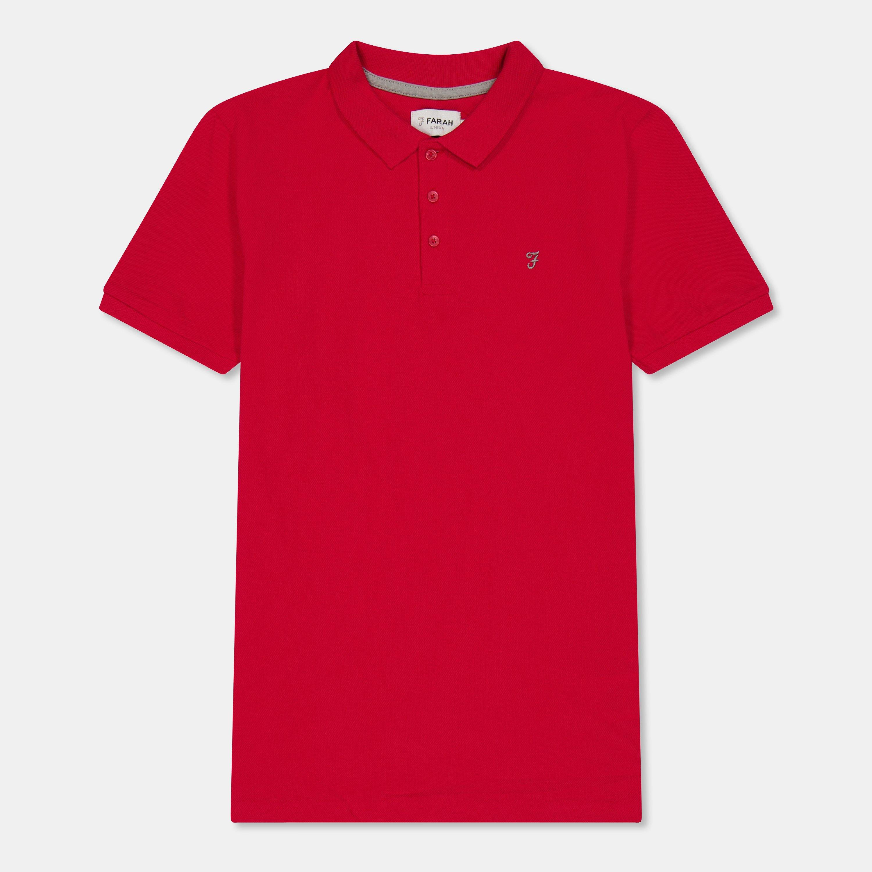 Farah  Kids ' Bugsworth Short Sleeve Polo Shirt - Red - 12-13