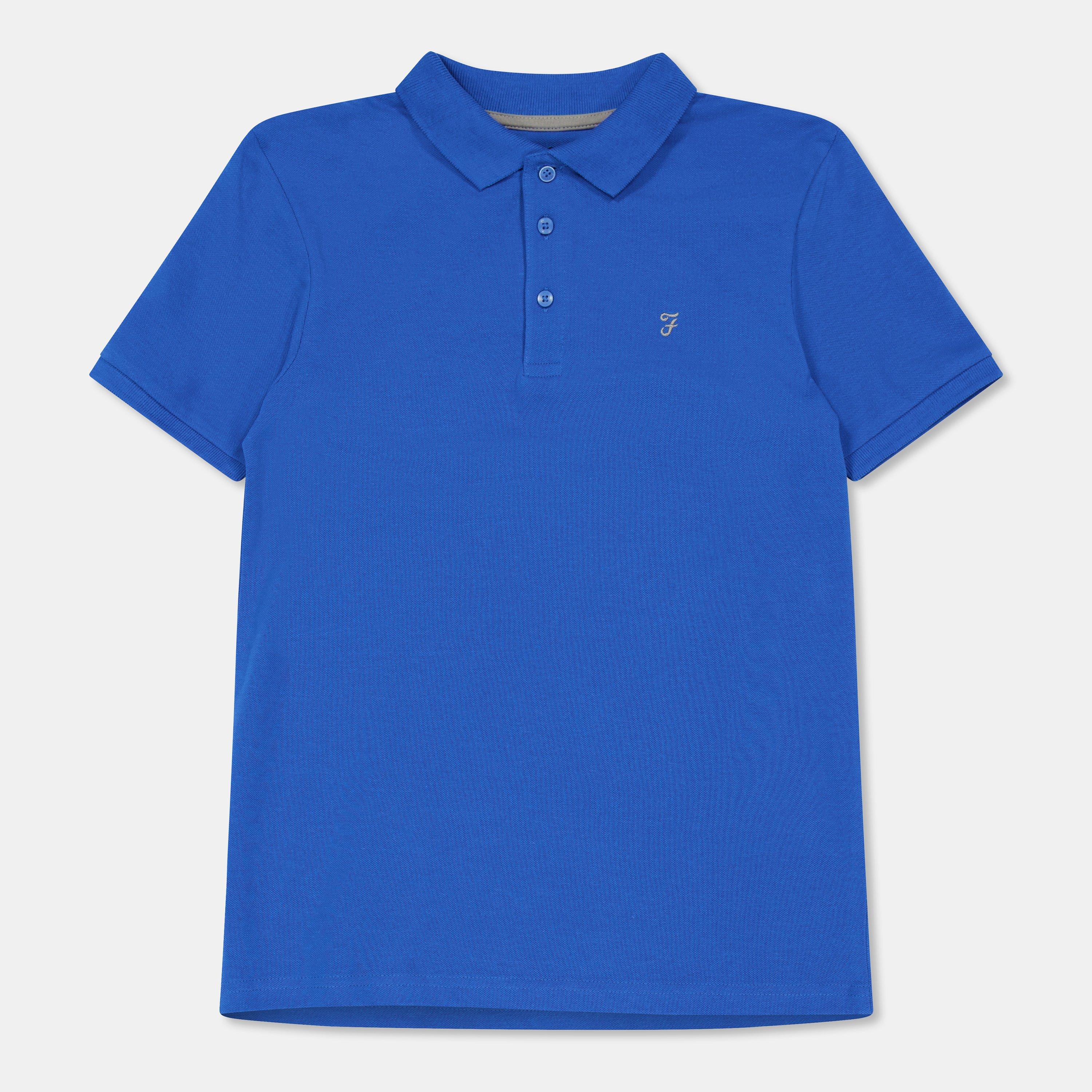 Farah  Kids ' Bugsworth Short Sleeve Polo Shirt - Blue - 14-15