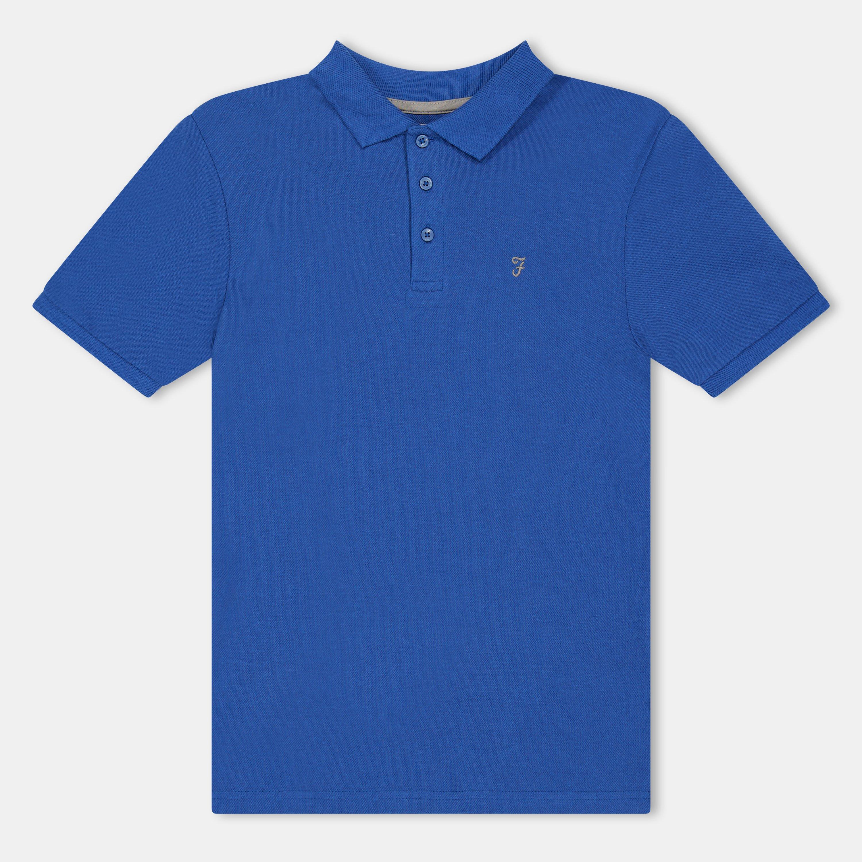 Farah  Kids ' Bugsworth Short Sleeve Polo Shirt - Blue - 14-15
