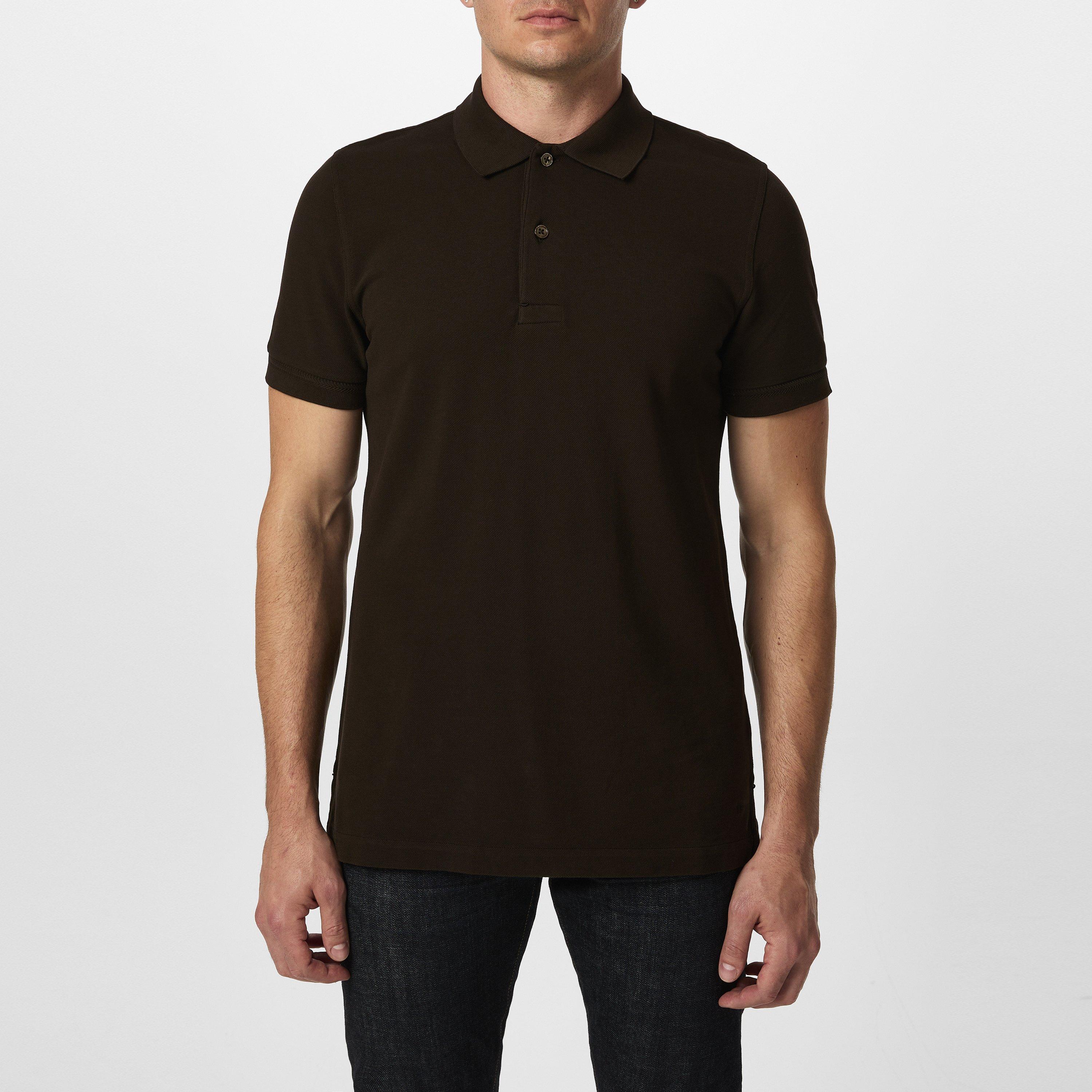 Dark Brown - Tom Ford - Tennis Short Sleeve Polo Shirt - 1