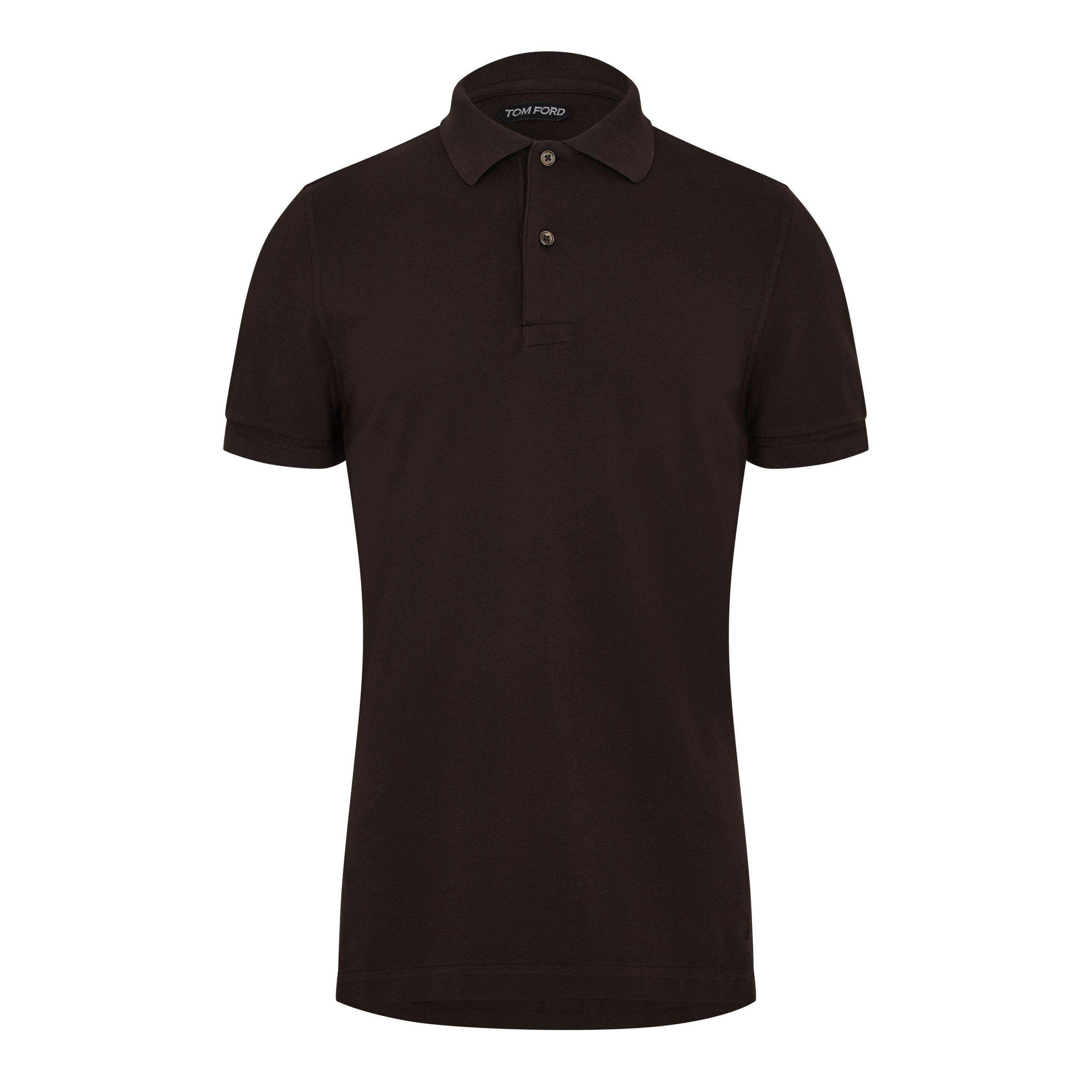 Dark Brown - Tom Ford - Tennis Short Sleeve Polo Shirt - 5