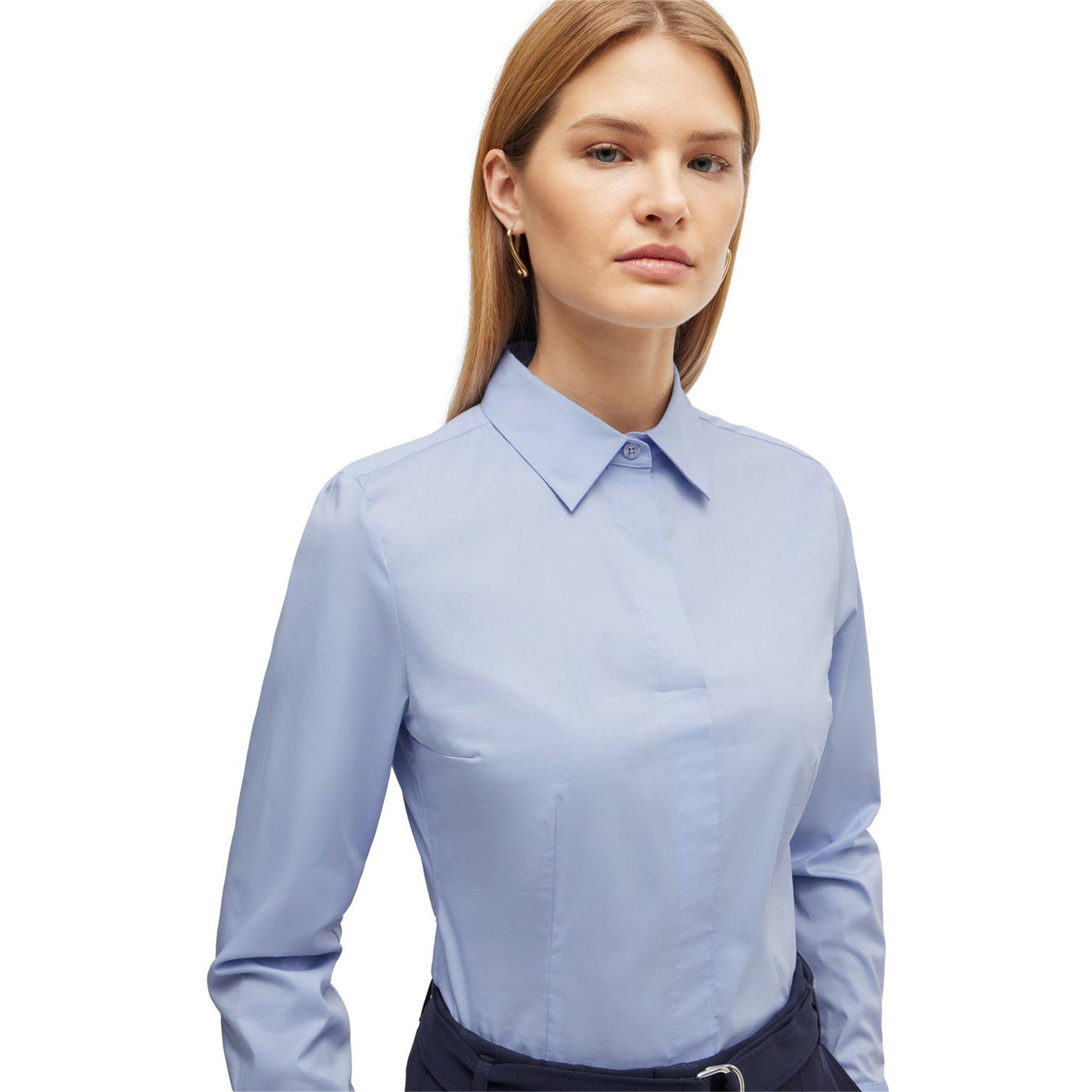 Light/Pstl Blue - Boss - Bashinah Long-Sleeve Blouse - 5