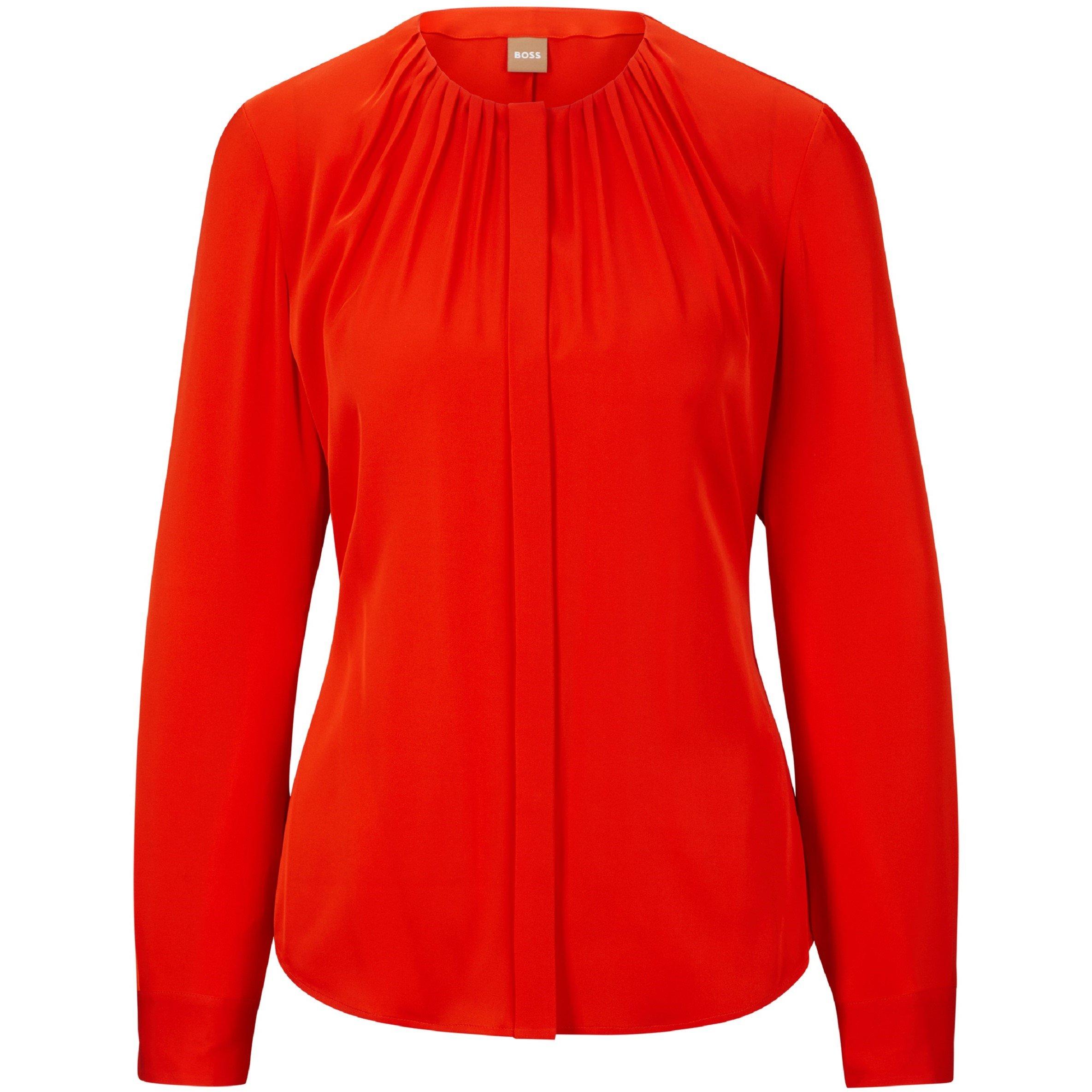 Boss Women's Banorah Long Sleeve Long Blouse - Bright Orange - 4 (XXS)