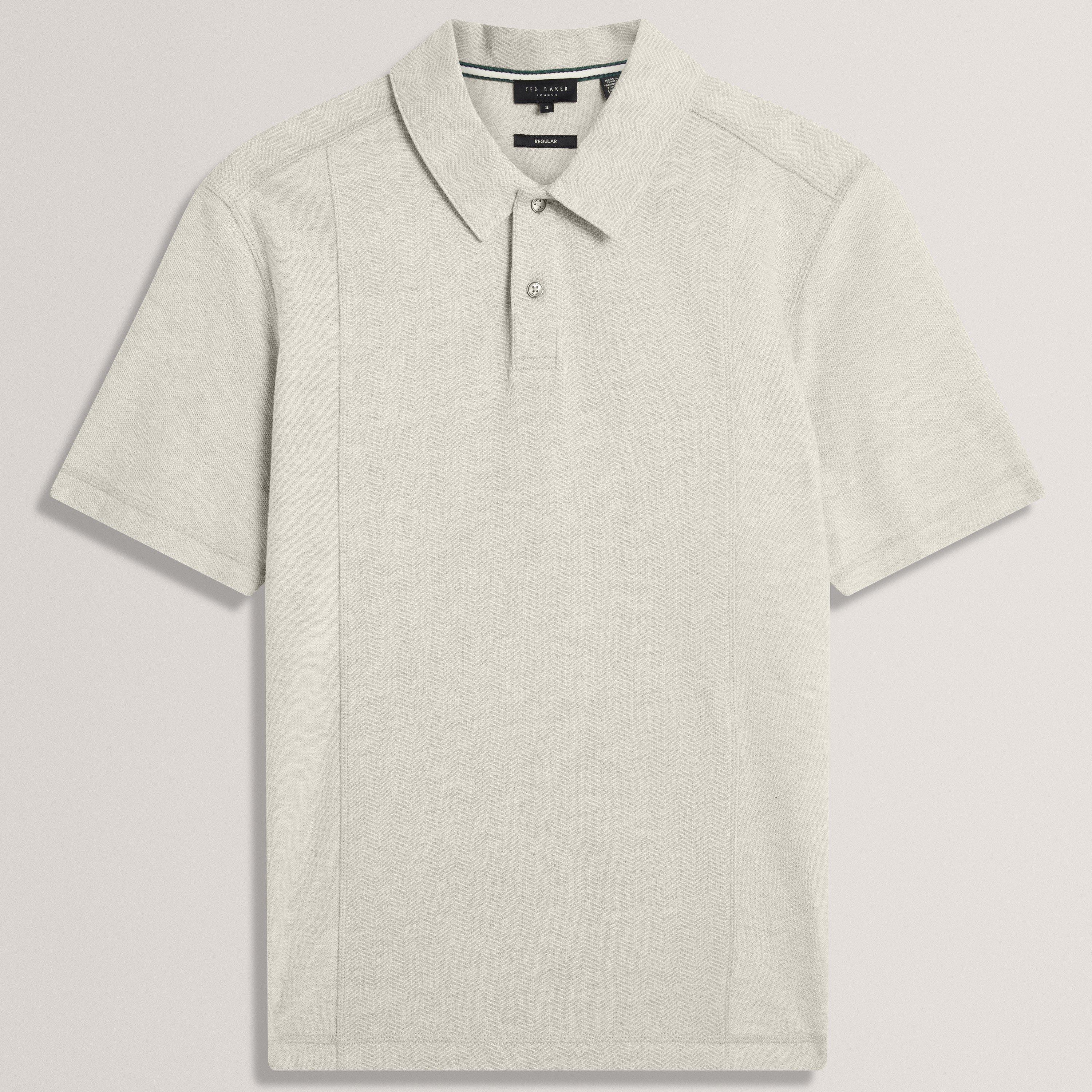 Ted Baker Men's Short Sleeve Polo Shirt - Lt-Grey - 2XL (6)