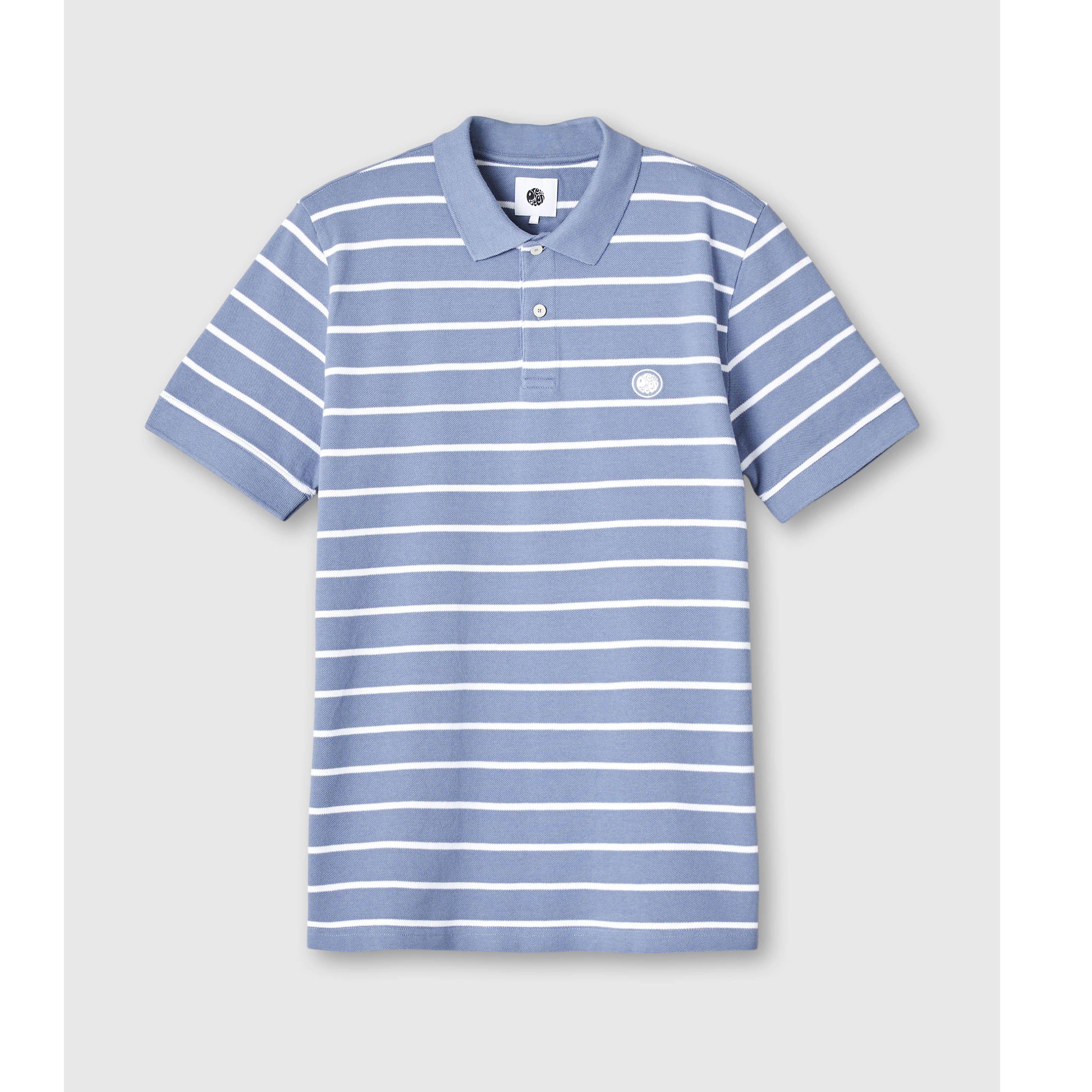 Blue - Pretty Green - Men's Orion Striped Short-Sleeve Polo Shirt - 2