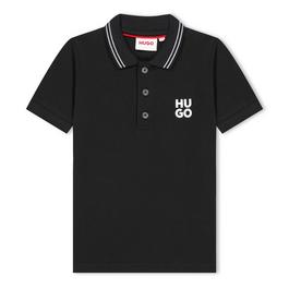 Hugo Stacked Logo Polo Shirt Juniors