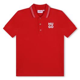 Hugo Stacked Logo Polo Shirt Juniors