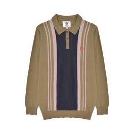 Lambretta Long Sleeve Strip Pane Polo