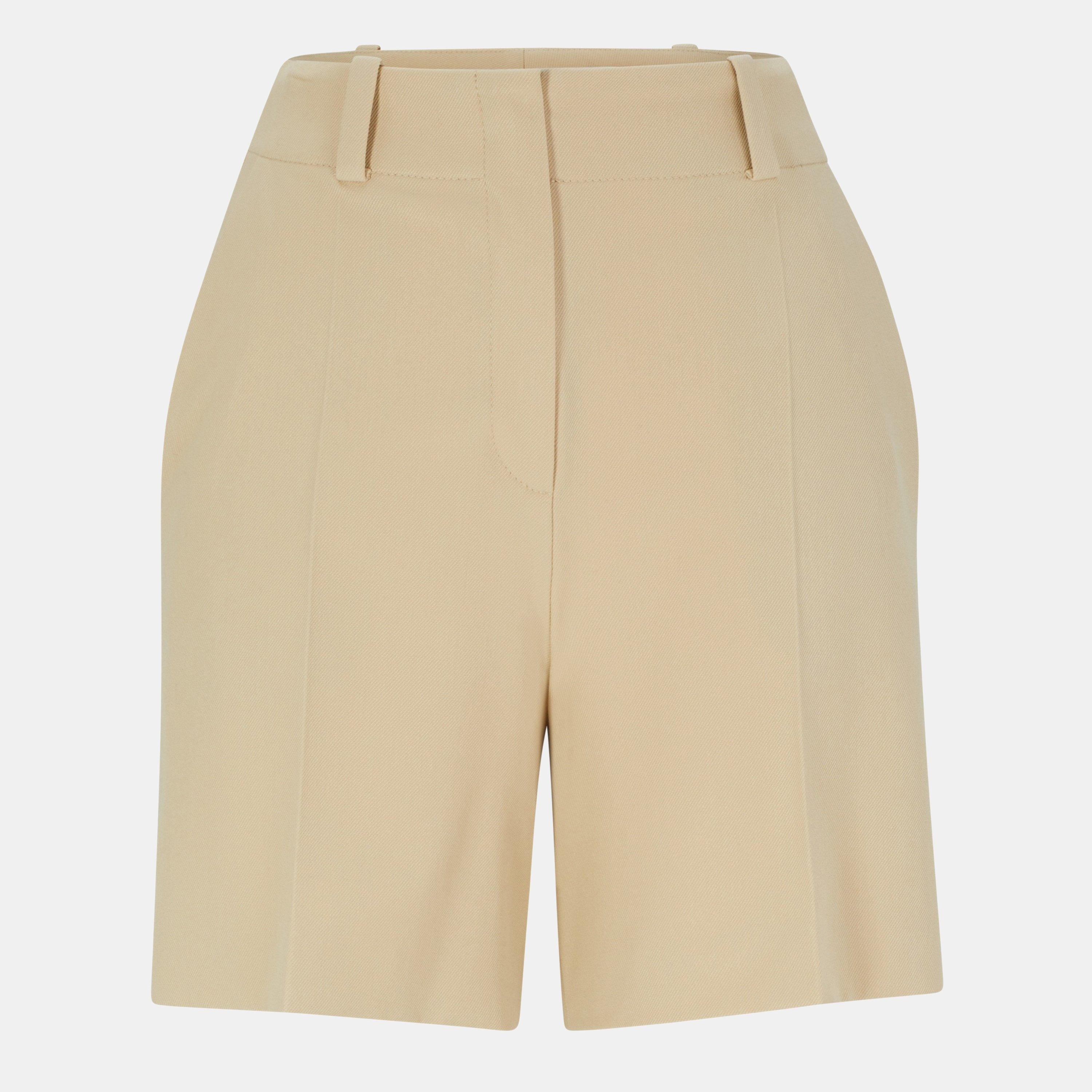 Medium Beige - Hugo - Women's Hatisi Structured Stretch Straight Leg Trousers