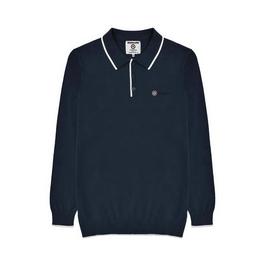 Lambretta Long Sleeve Tipped Knitted Polo