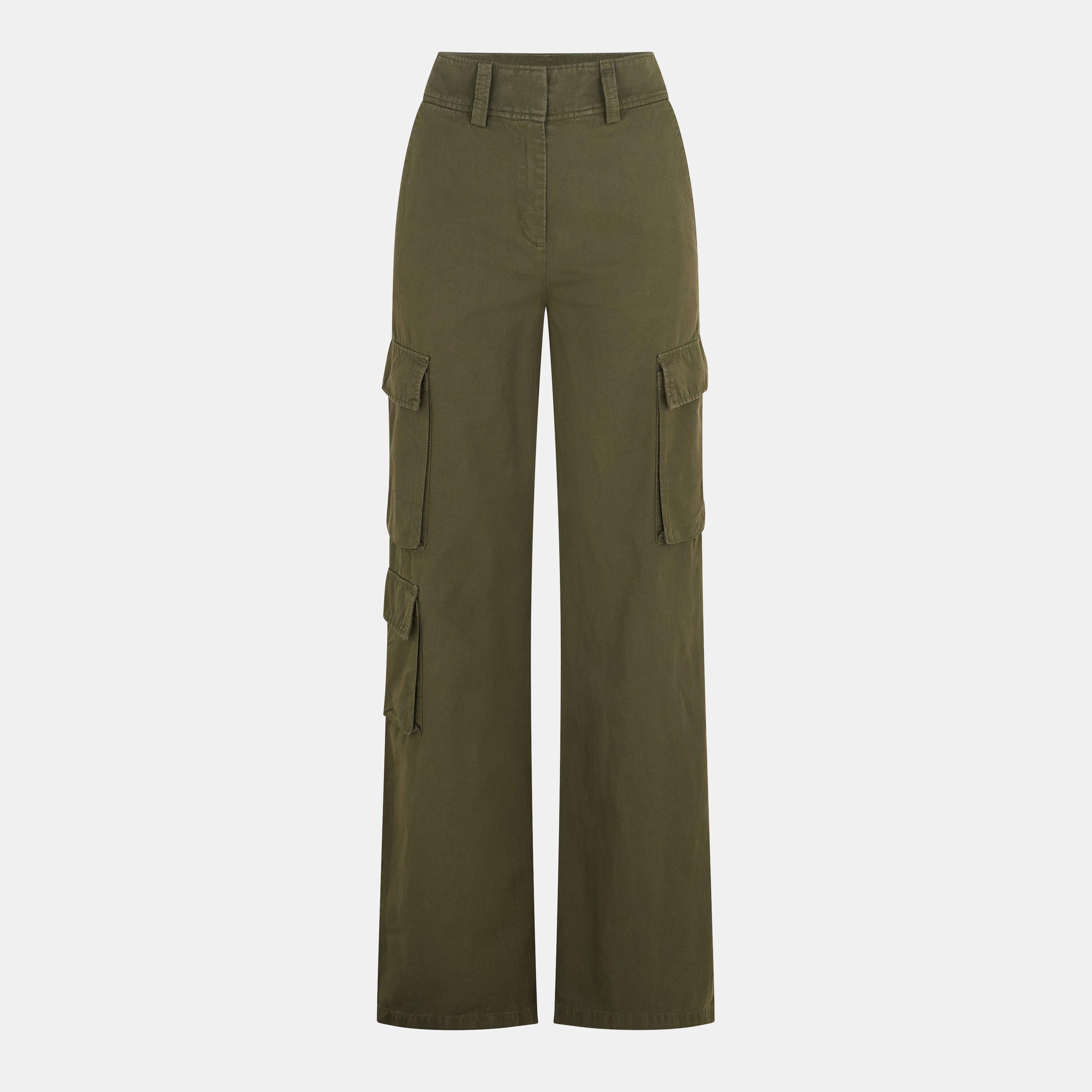 Dark Green - Hugo - Women's Hala Straight Leg Trouser - 1