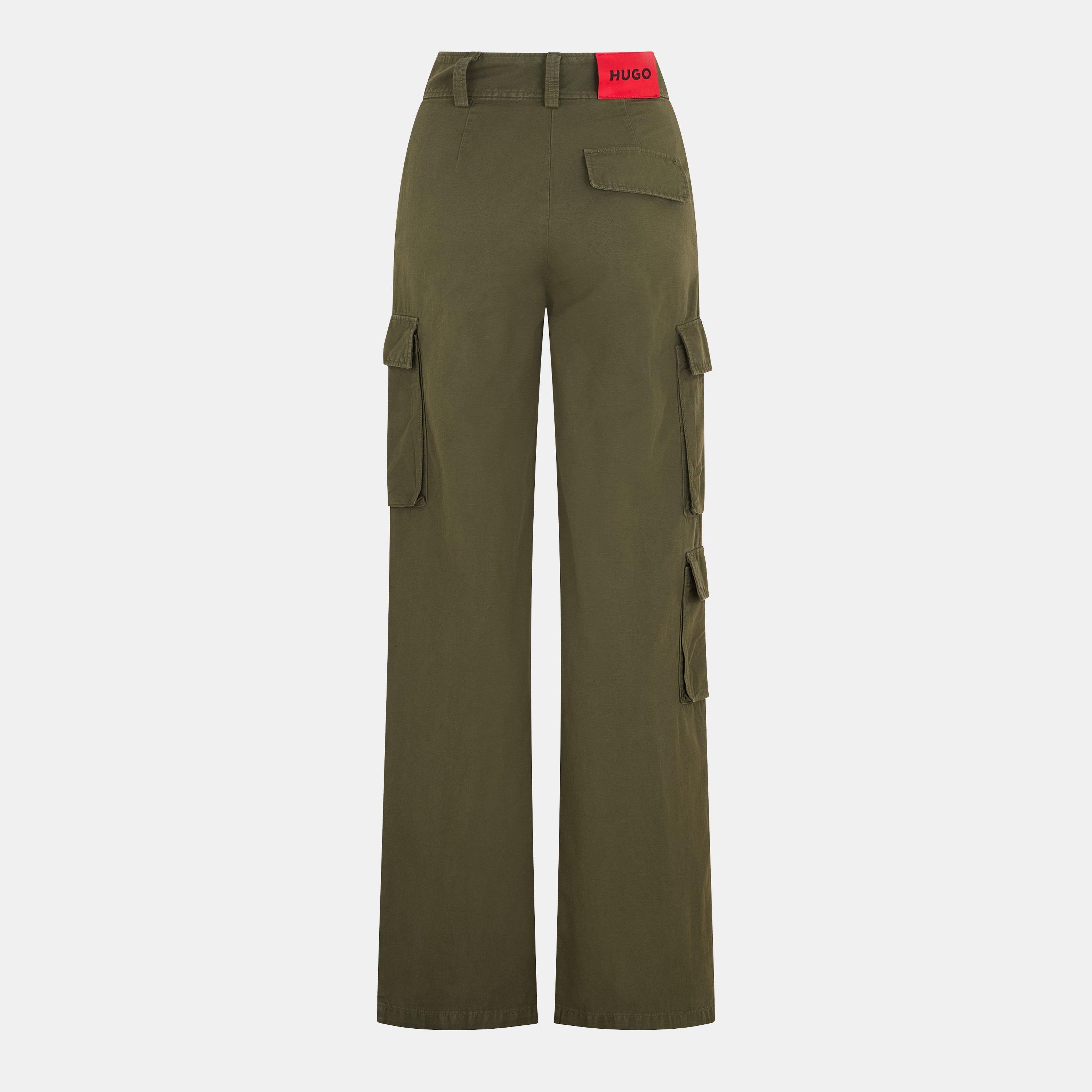 Dark Green - Hugo - Women's Hala Straight Leg Trouser - 2