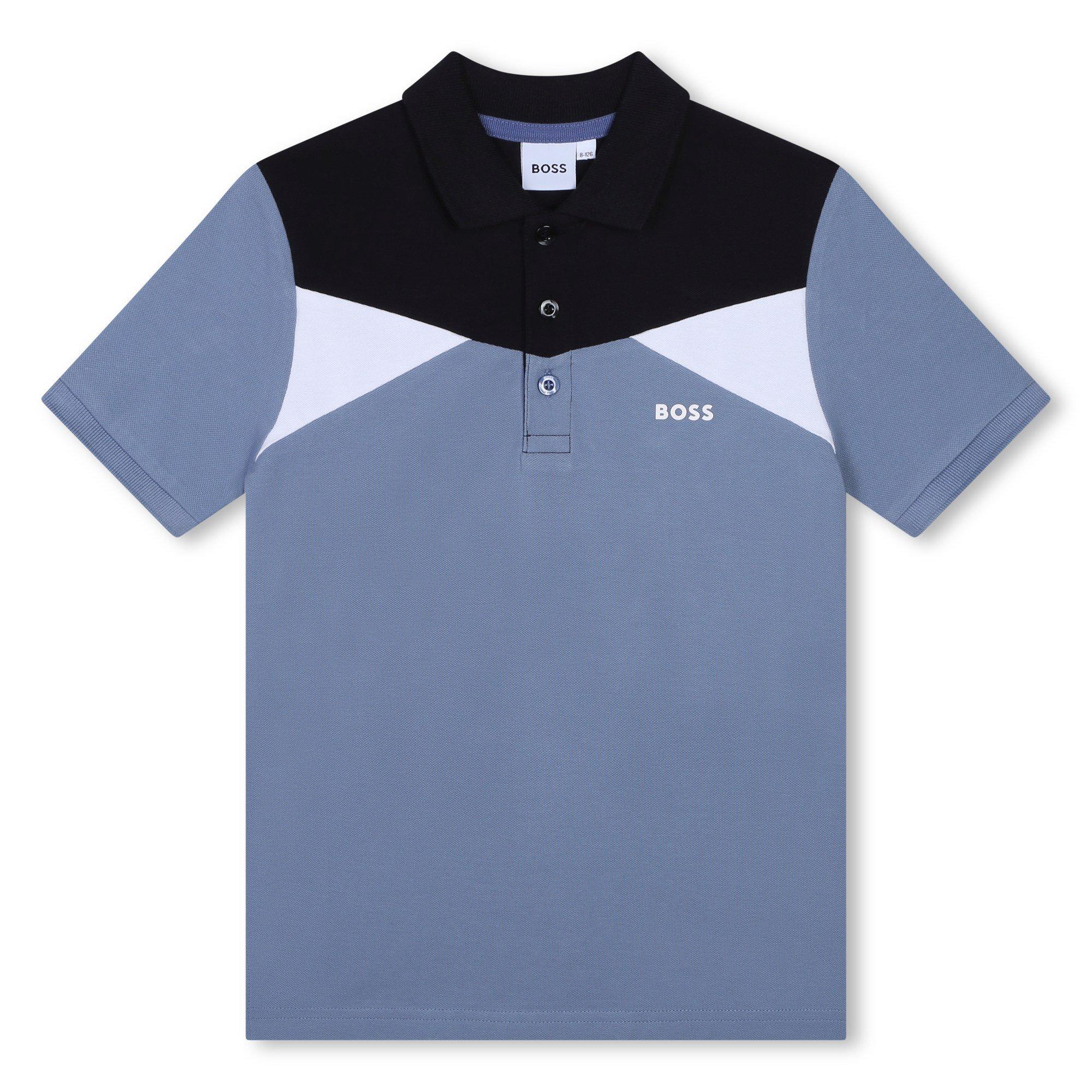 Boss Kids' Block Short Sleeve Polo Shirt - Med Grey 049 - Size 16 Yrs