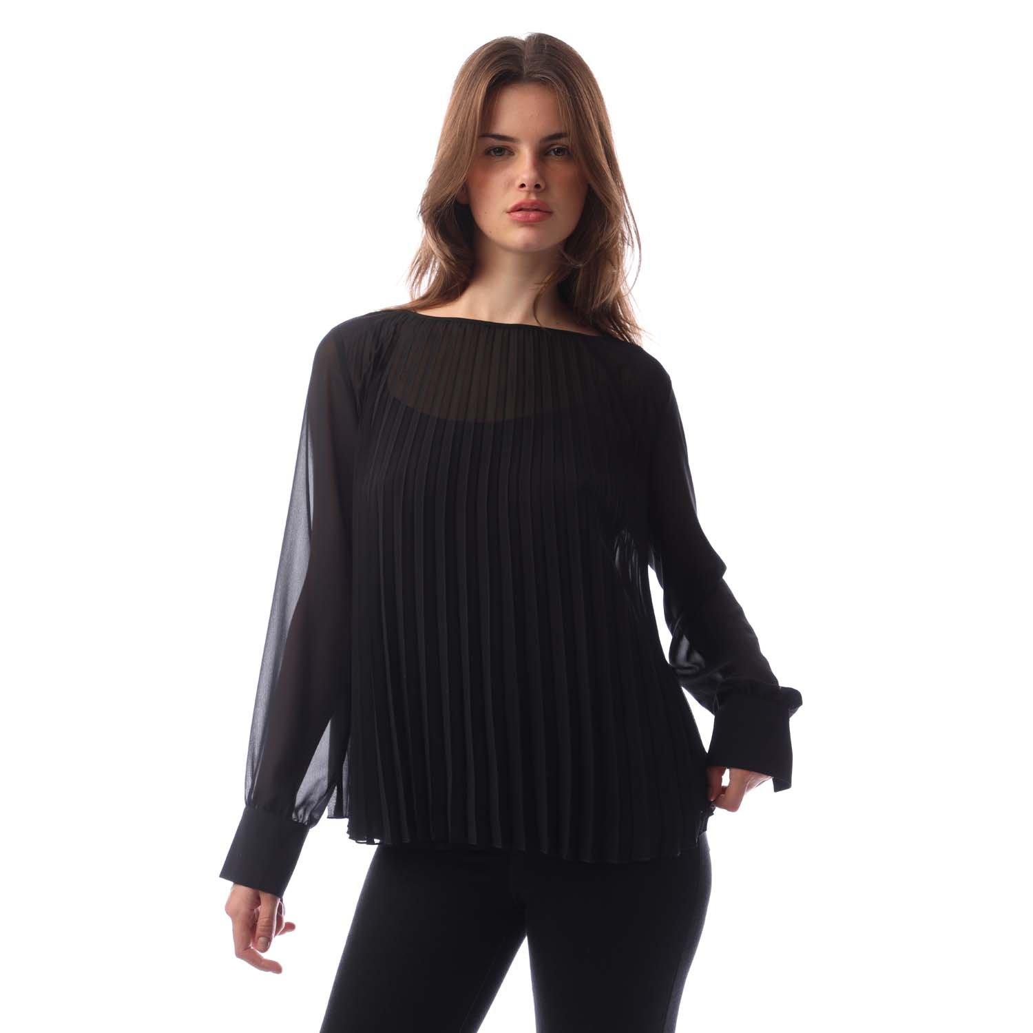 Black - Boss - Women's Ipuna Long Sleeve Blouse - 2