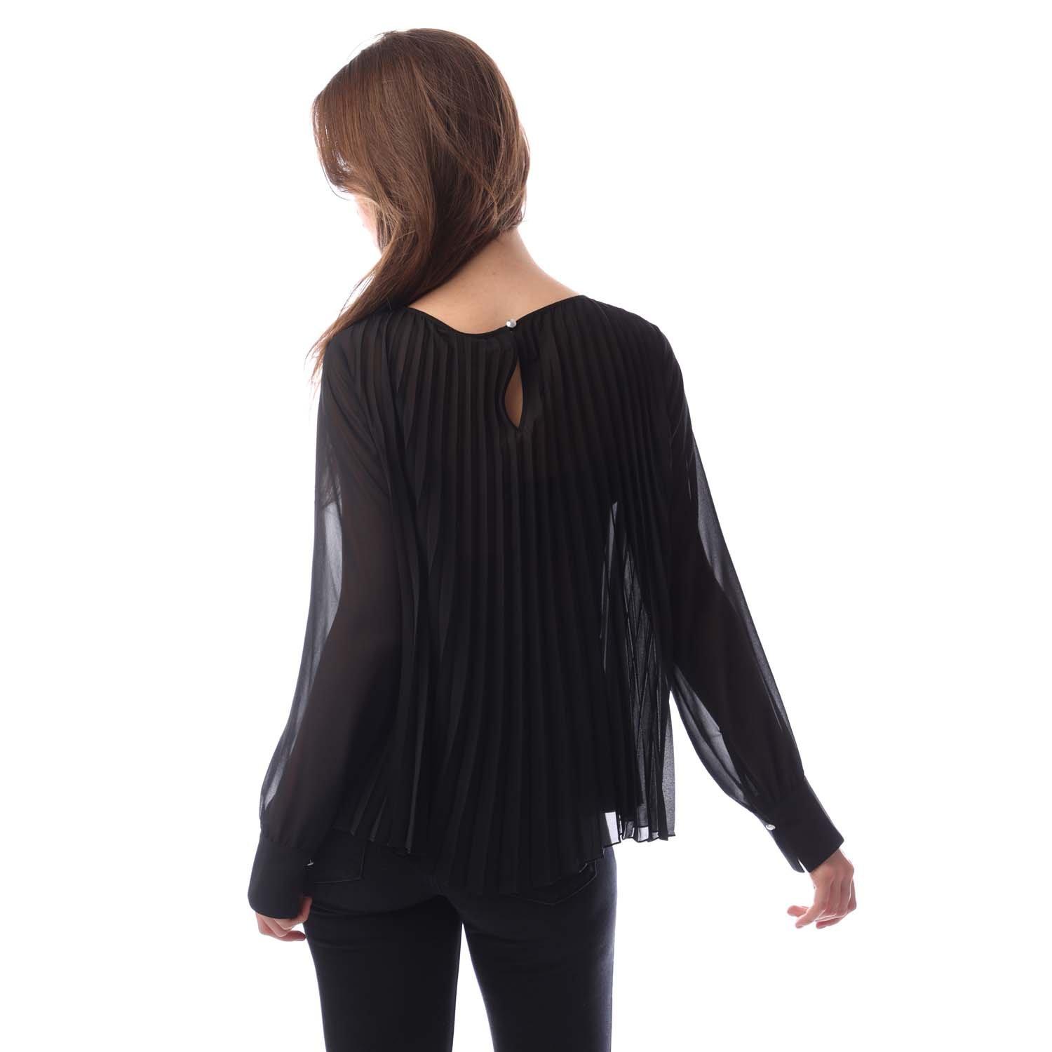 Black - Boss - Women's Ipuna Long Sleeve Blouse - 3