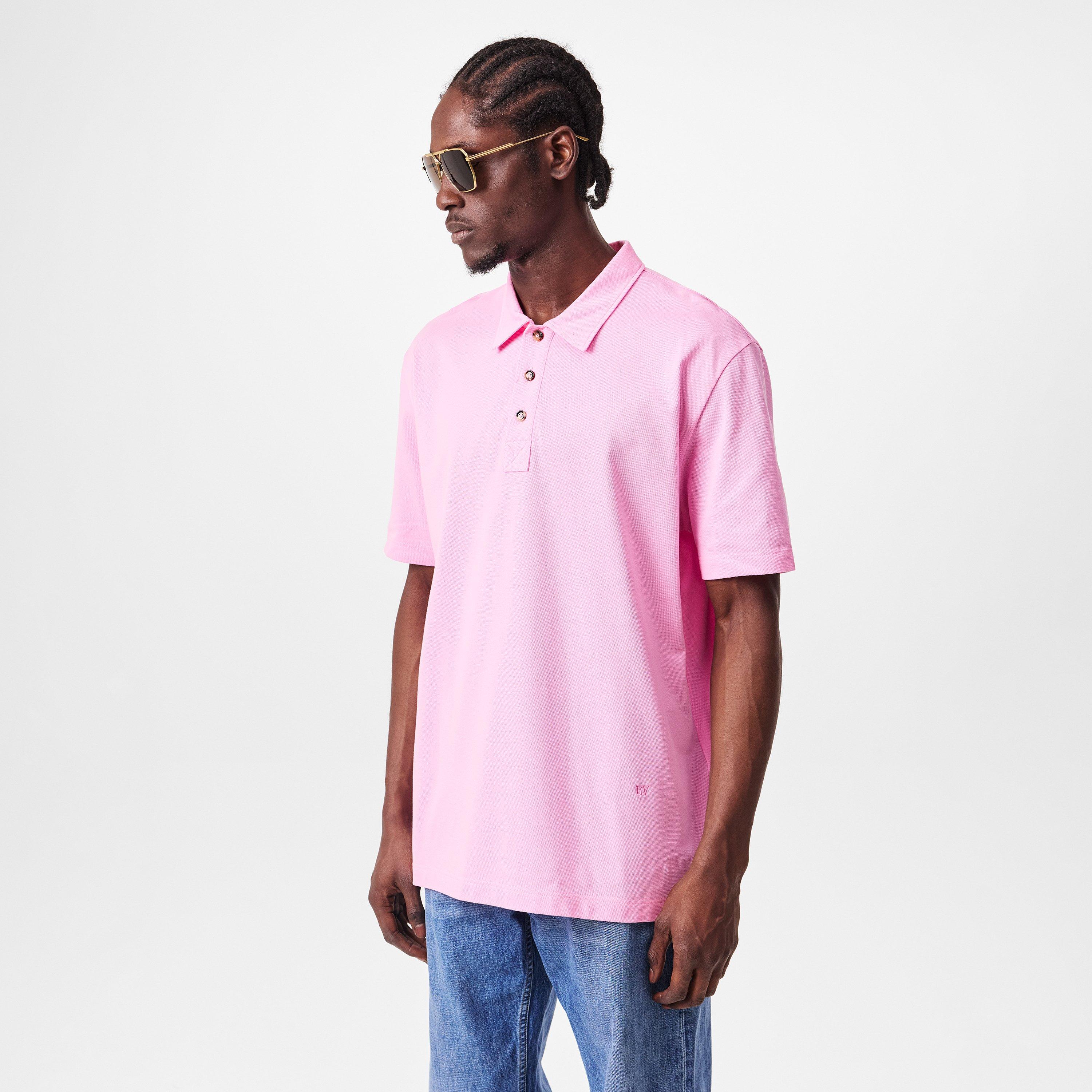 Pink - Bottega Veneta - Men's Logo Short-Sleeve Polo Shirt - 3