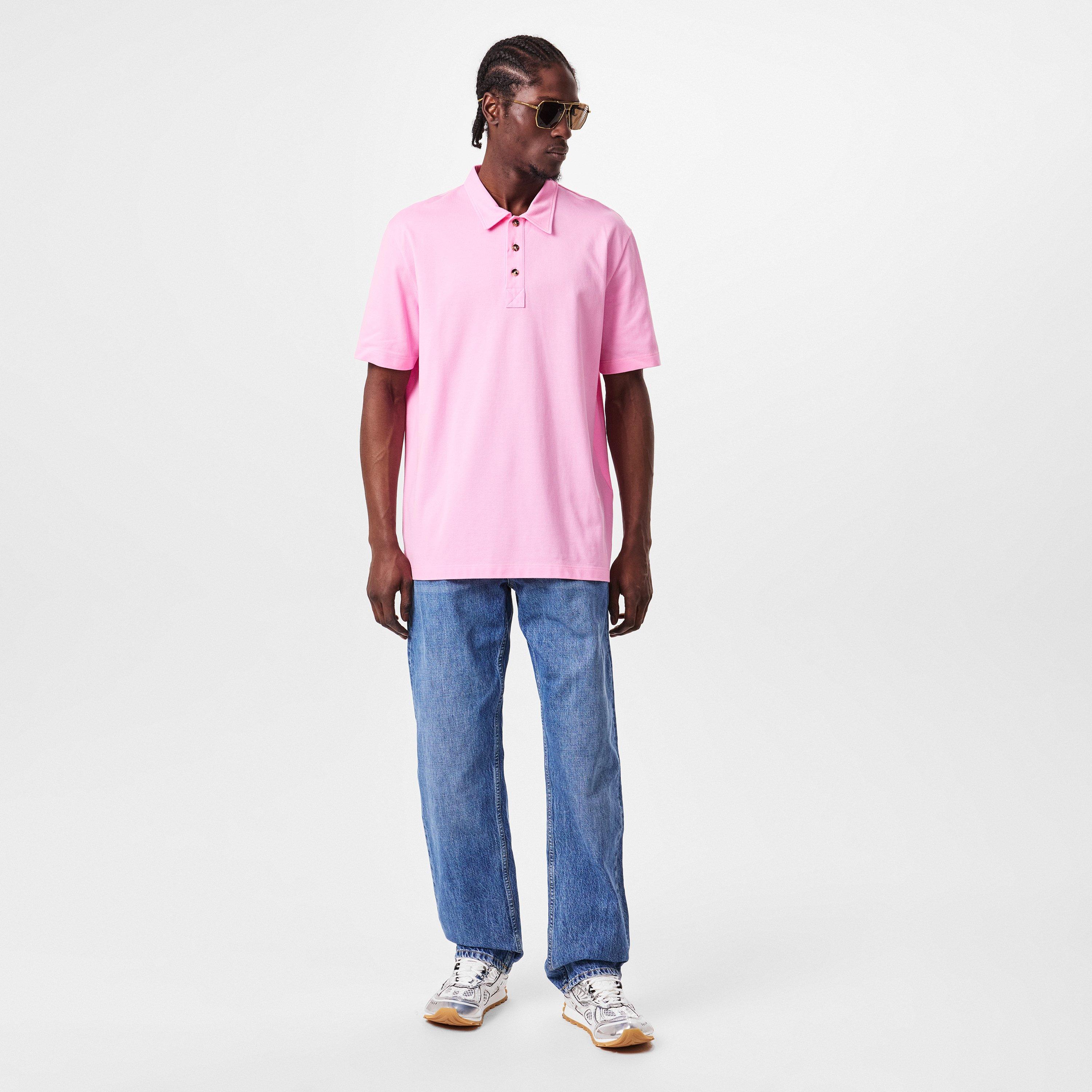 Pink - Bottega Veneta - Men's Logo Short-Sleeve Polo Shirt - 6