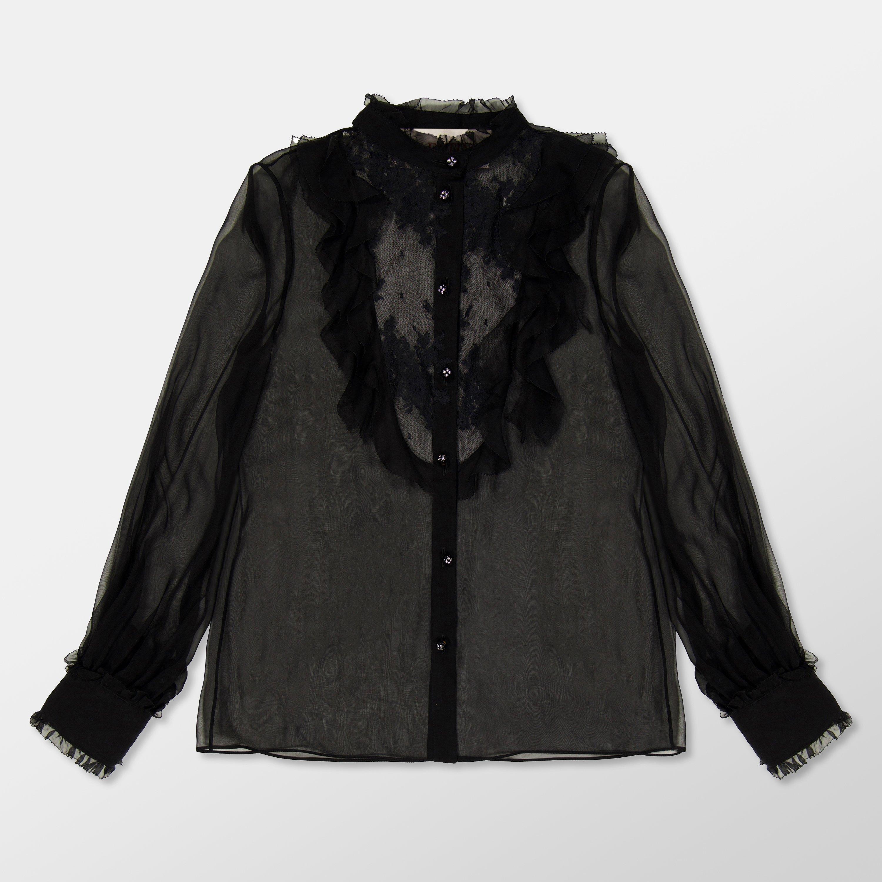 Nero - Valentino - Sheer Chiffon Blouse - 1